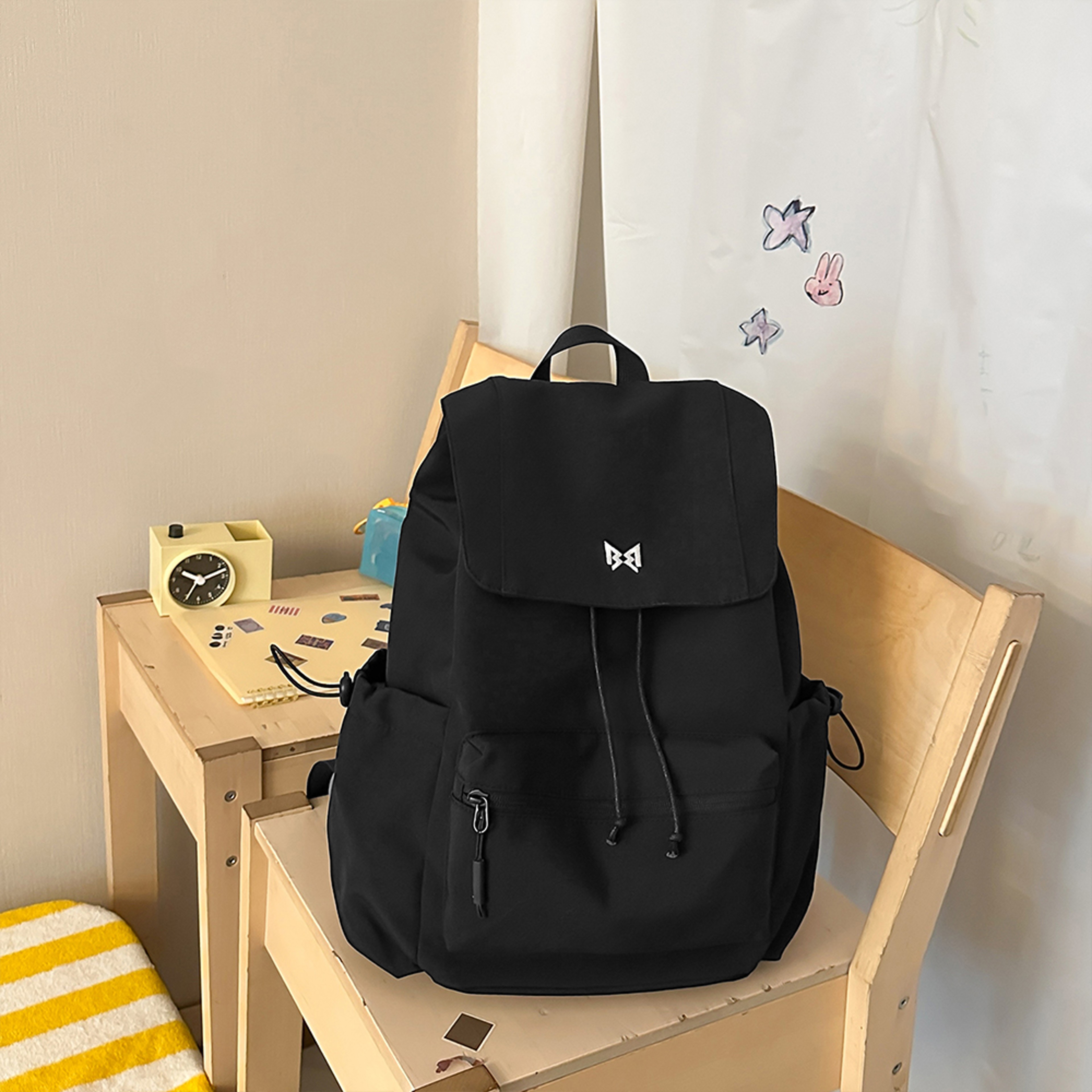 Womens Large Capacity Drawstring Backpack Lightweight Casual Commuter School Bag – view 9