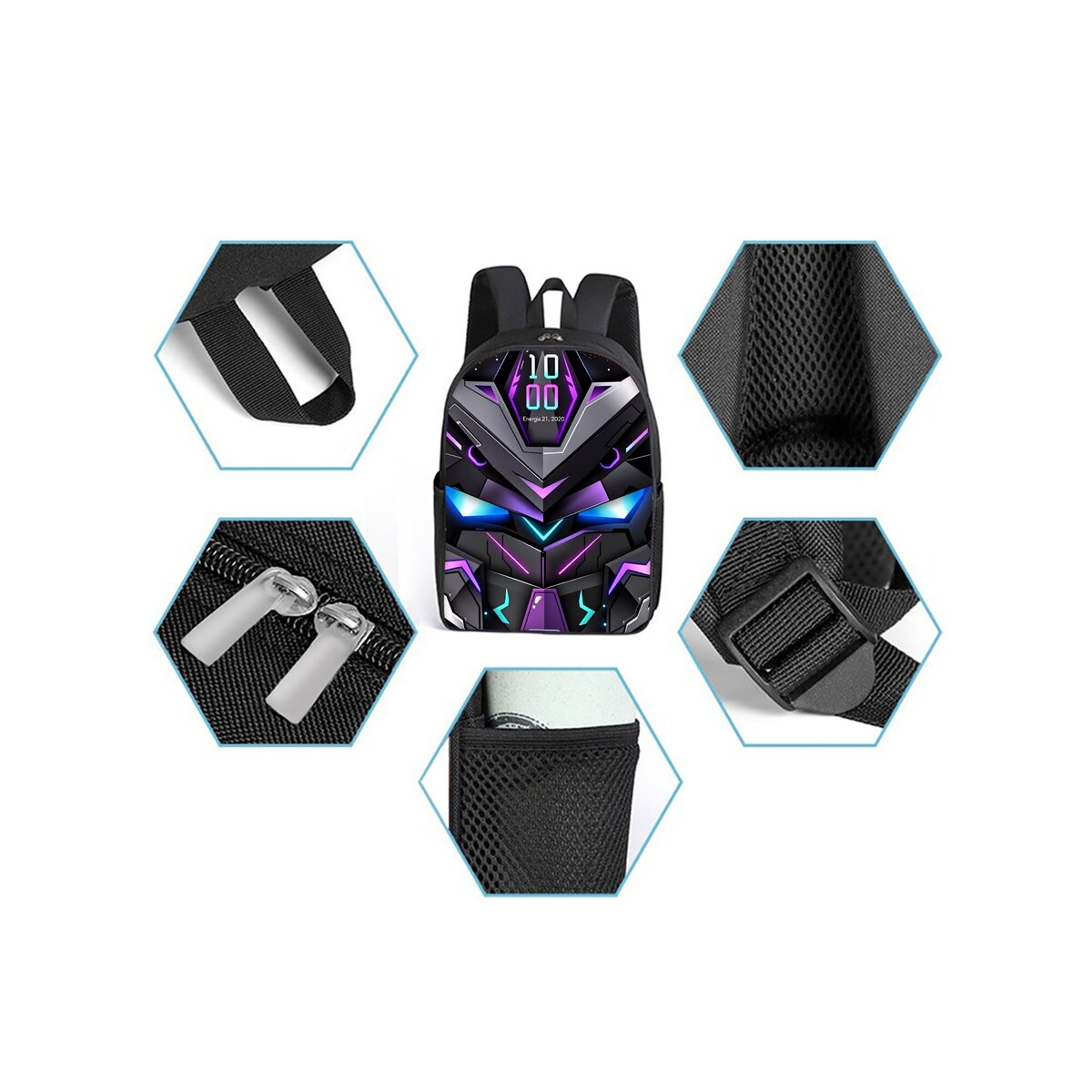 Mechanical Robot Piece Kids Backpack Set With Messenger Bag And Pencil Case 2