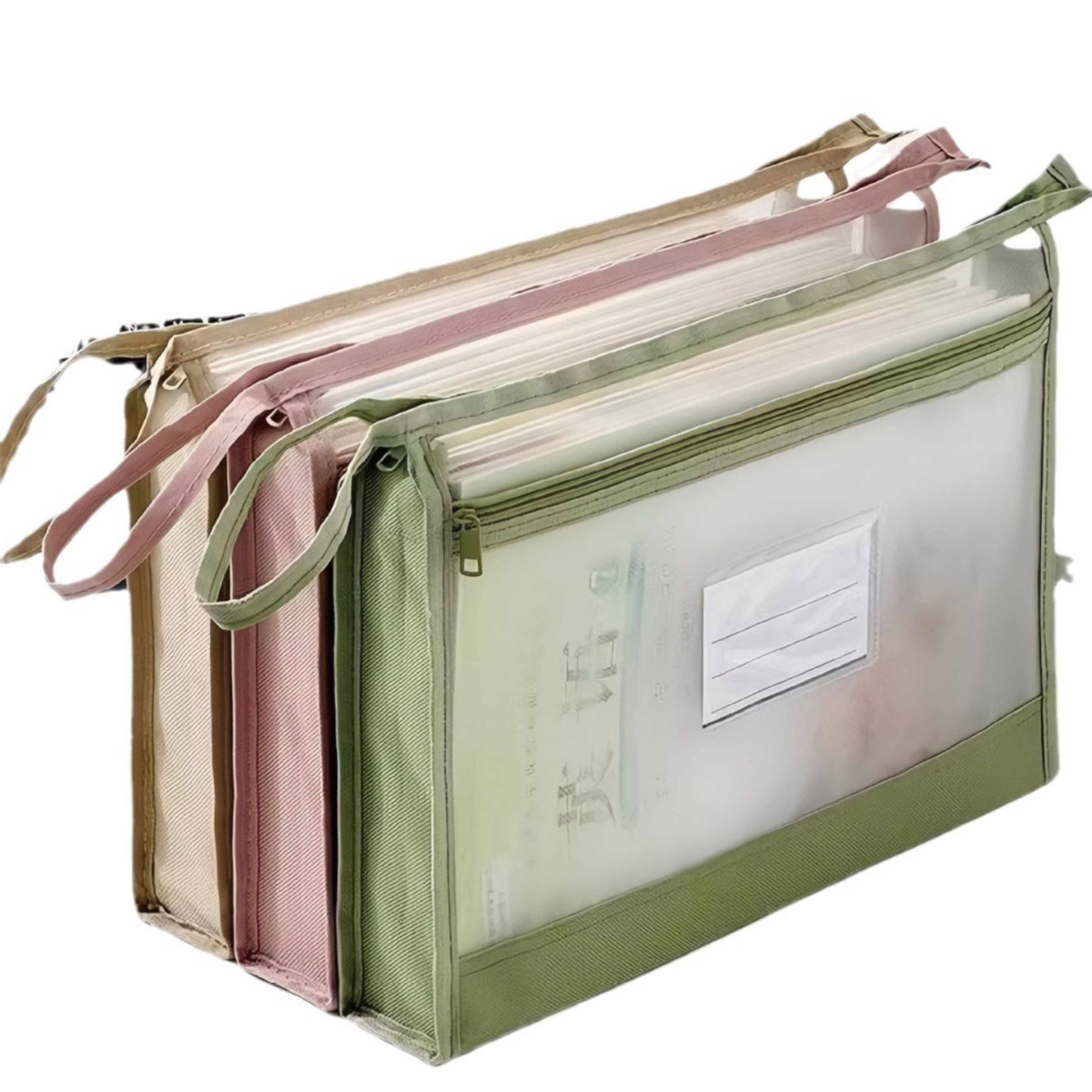 Transparent Mesh Document Organizer Double Zipper File Storage Bag 4