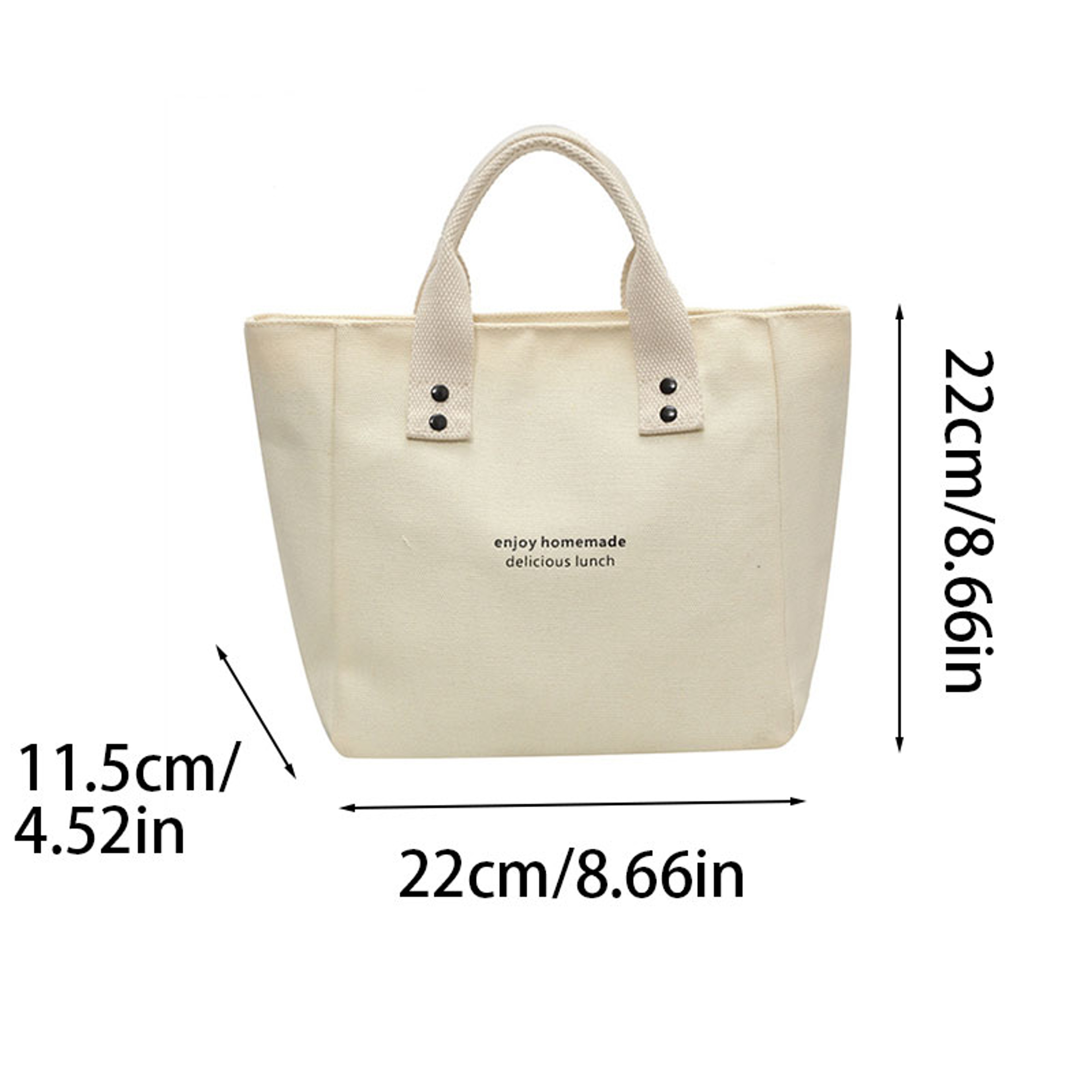 Classic Canvas Tote Bag Durable Solid Color Shoulder Bag For Work And Everyday Use 4
