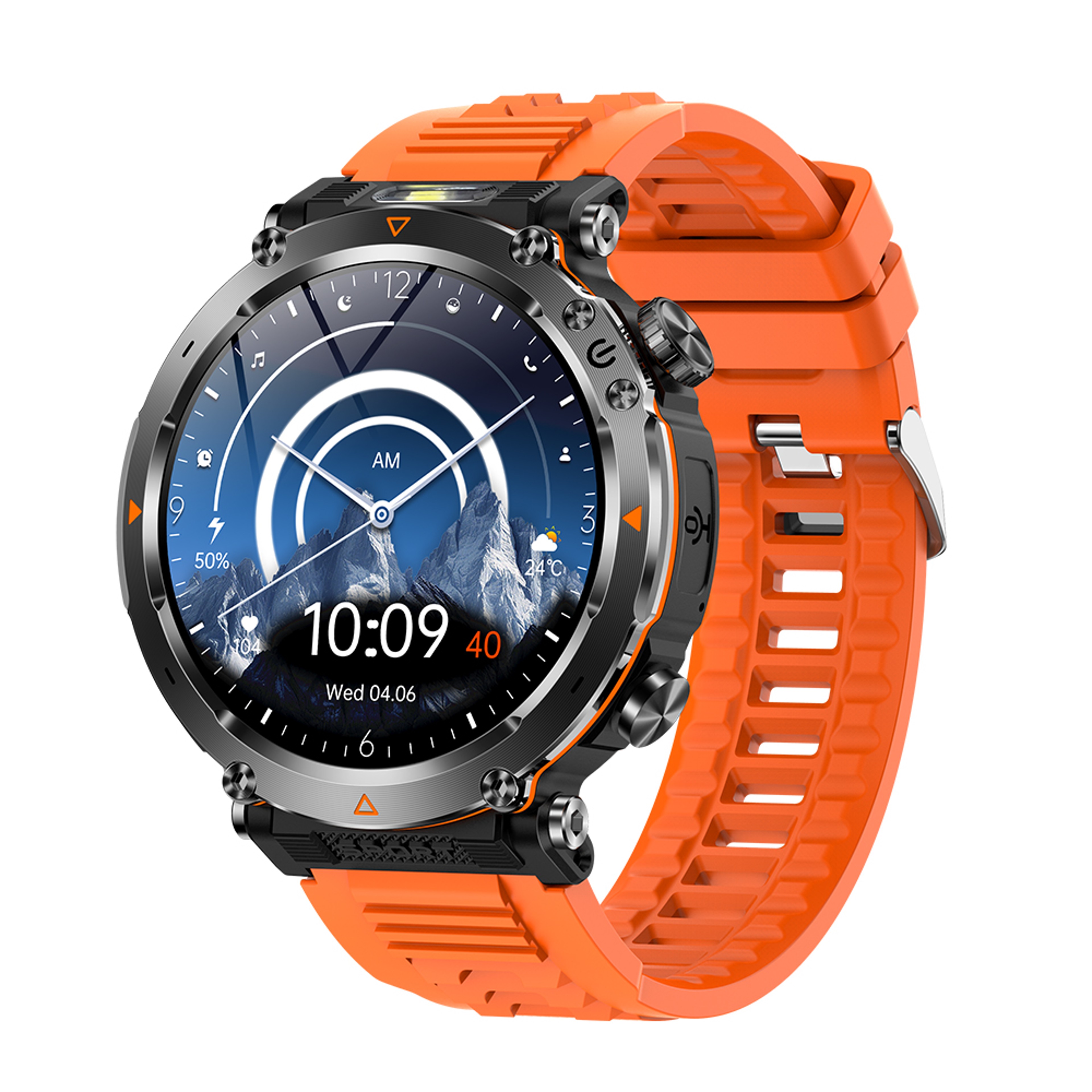 Outdoor Smartwatch With Bluetooth Calling Compass Flashlight 7