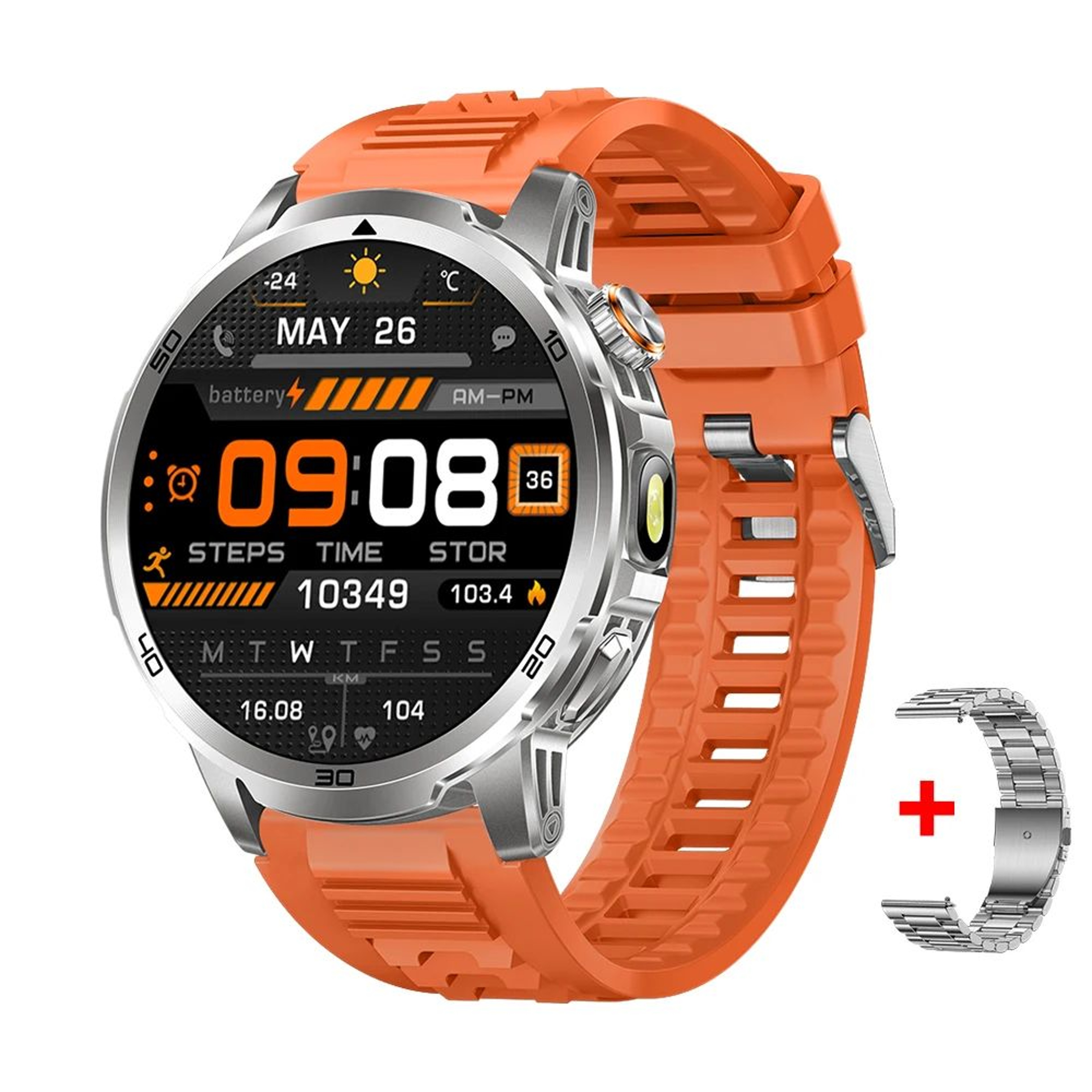 Large Screen Outdoor Smartwatch With Bluetooth Calling Battery LED Flashlight 8