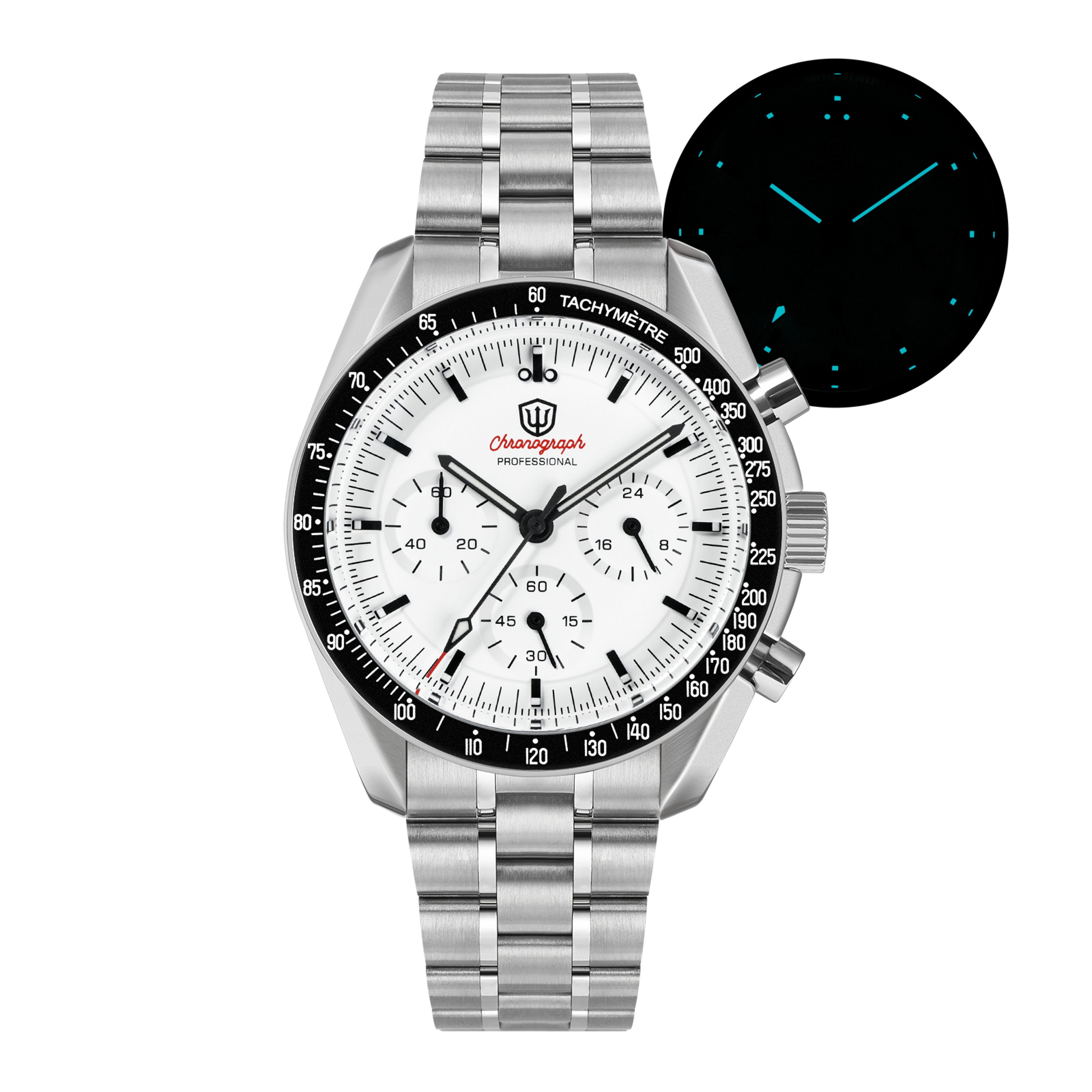 Retro Stainless Steel Automatic Watch With Sapphire Crystal AR Coating Night Light Design 3