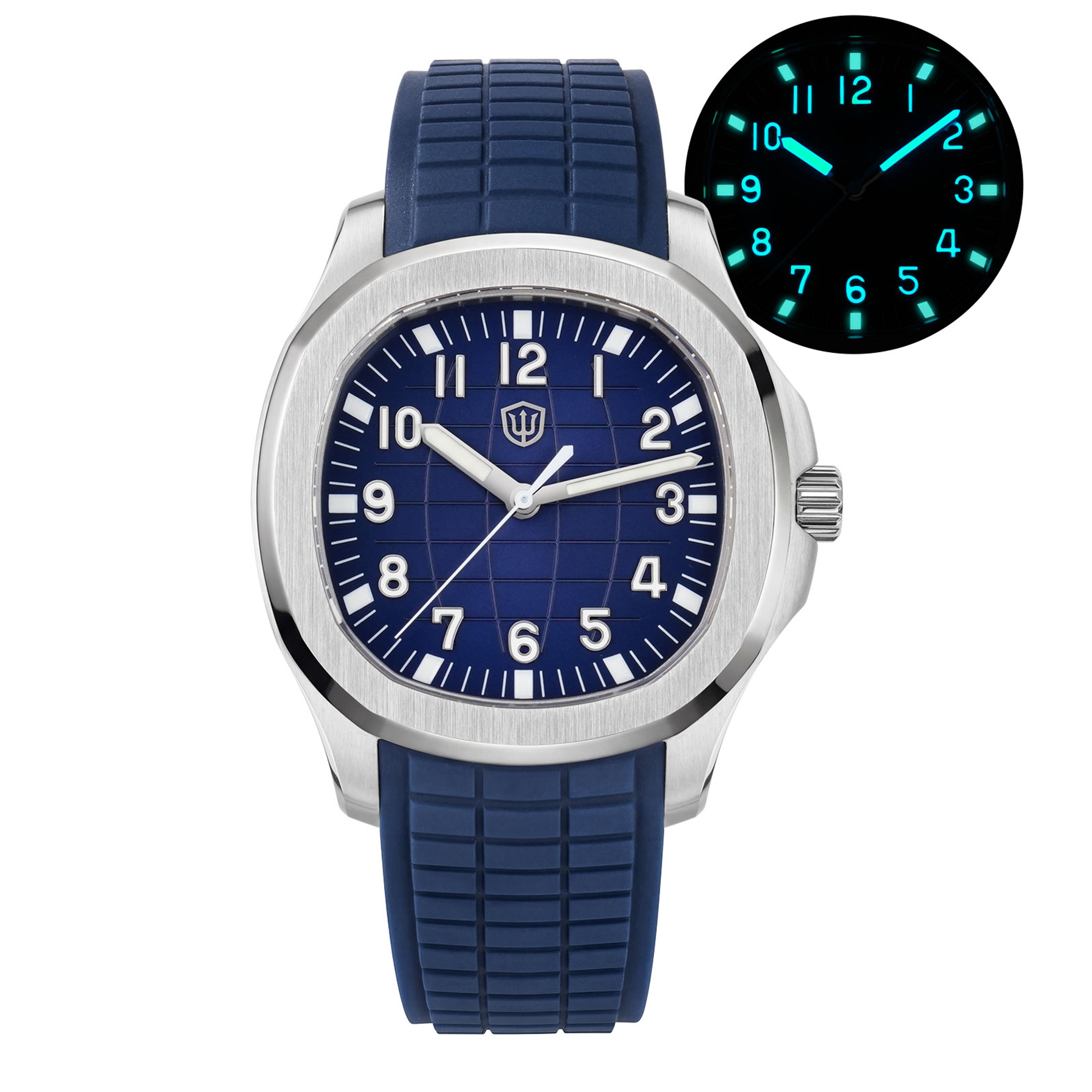 Sweep Second Quartz Watch With Sapphire Crystal Waterproof Steel Case FKM Strap 5
