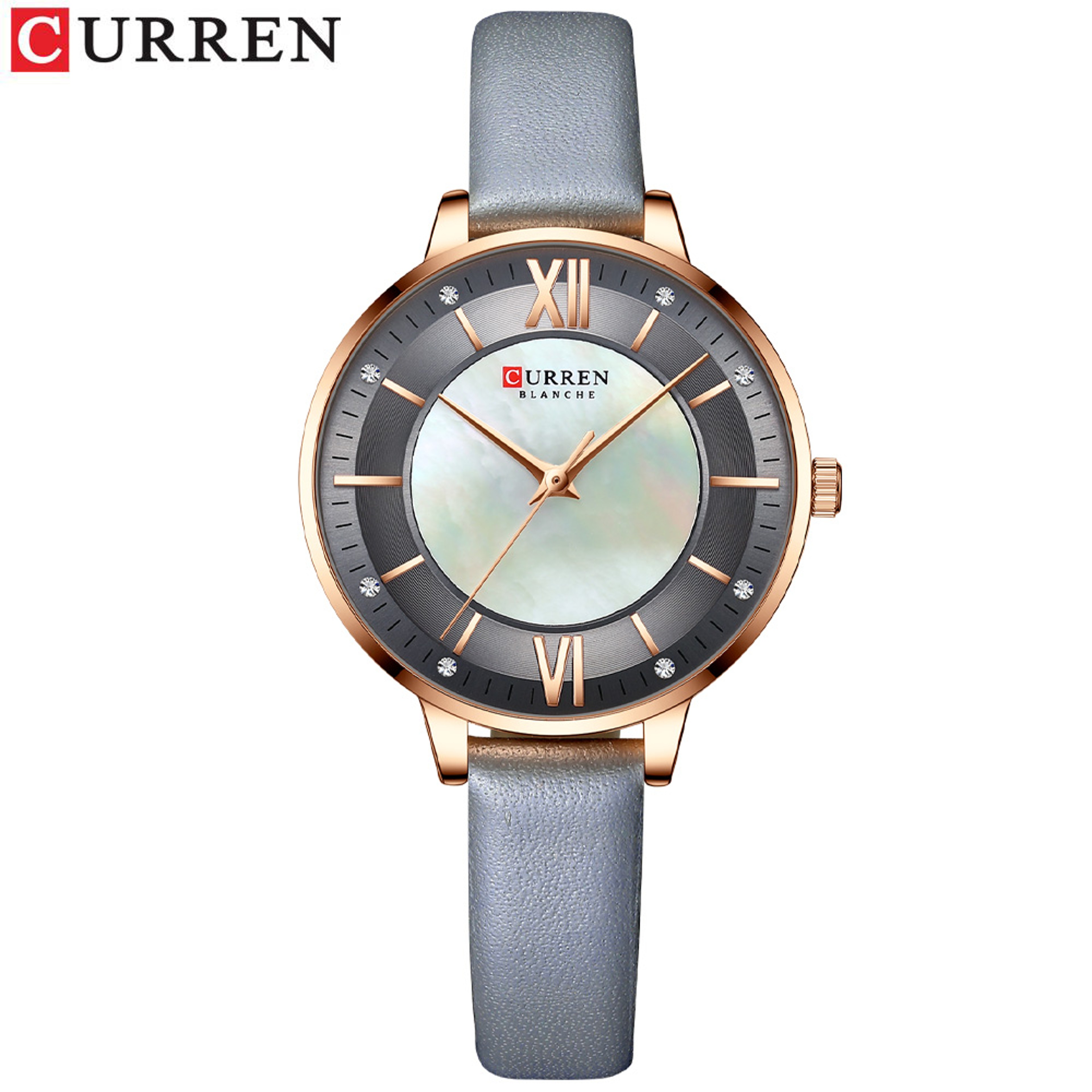 Elegant Luxury Leather Strap Ladies Quartz Watch 6