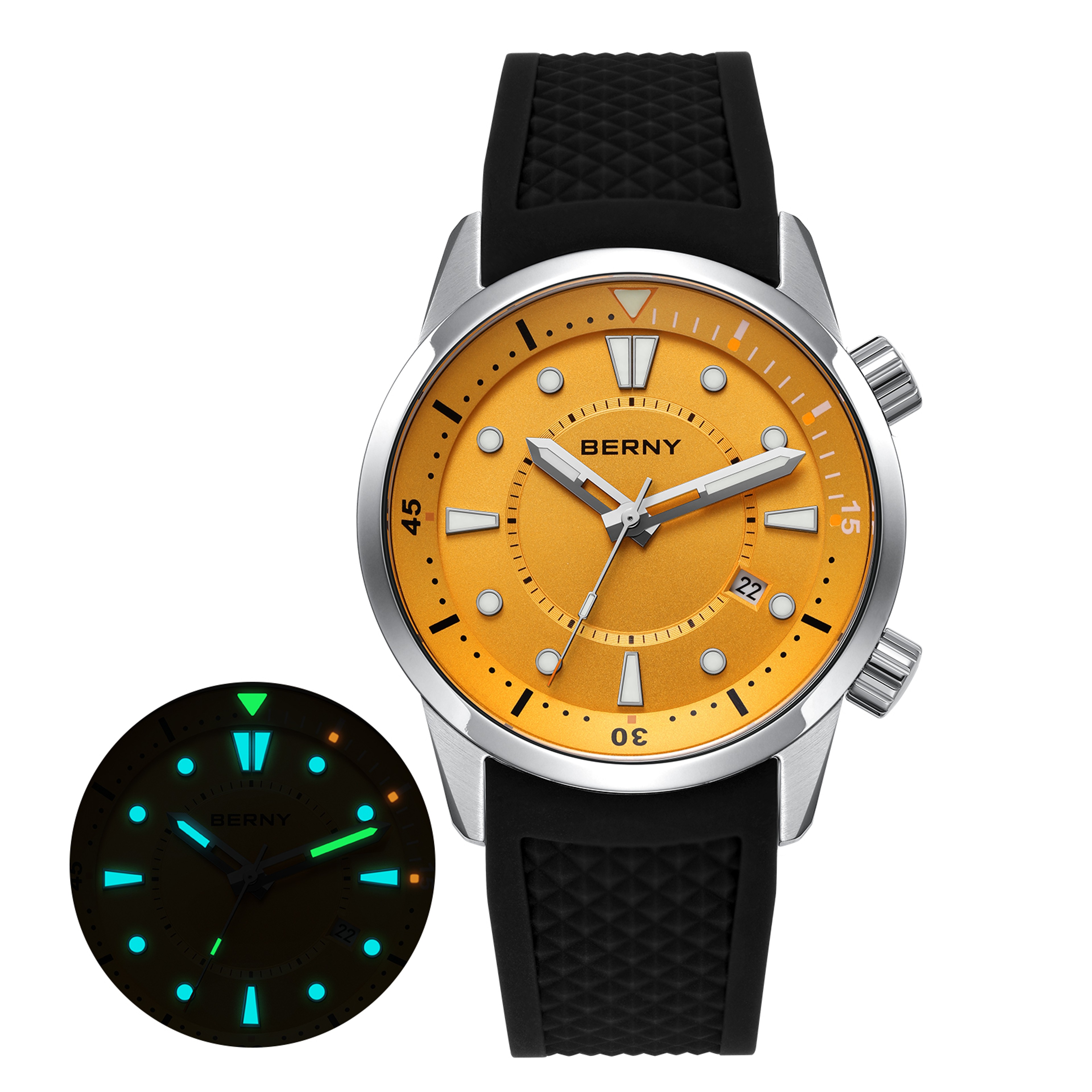 Automatic Dive Watch For Men Water Resistant Sapphire Crystal Stainless Steel Watch 10