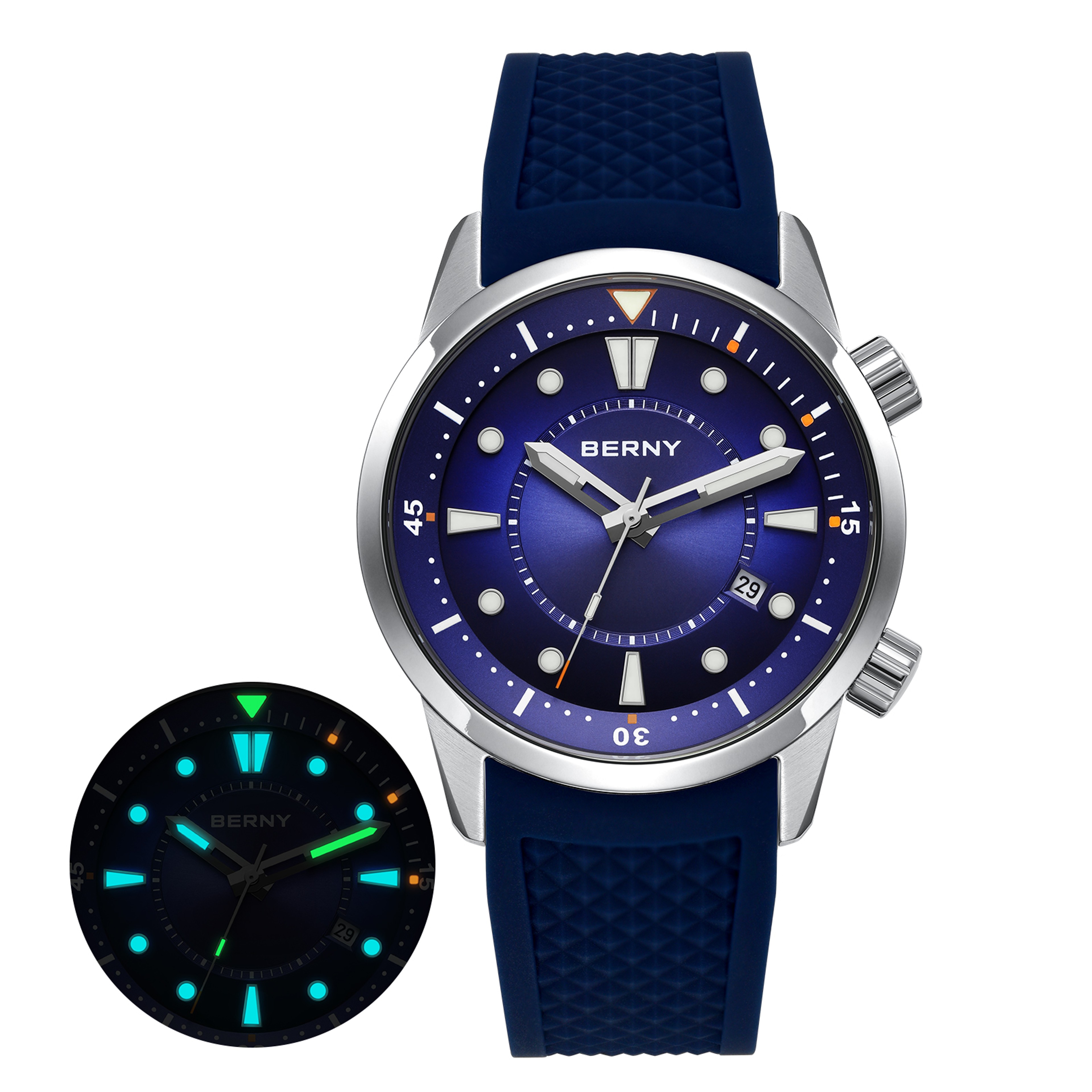 Automatic Dive Watch For Men Water Resistant Sapphire Crystal Stainless Steel Watch 13