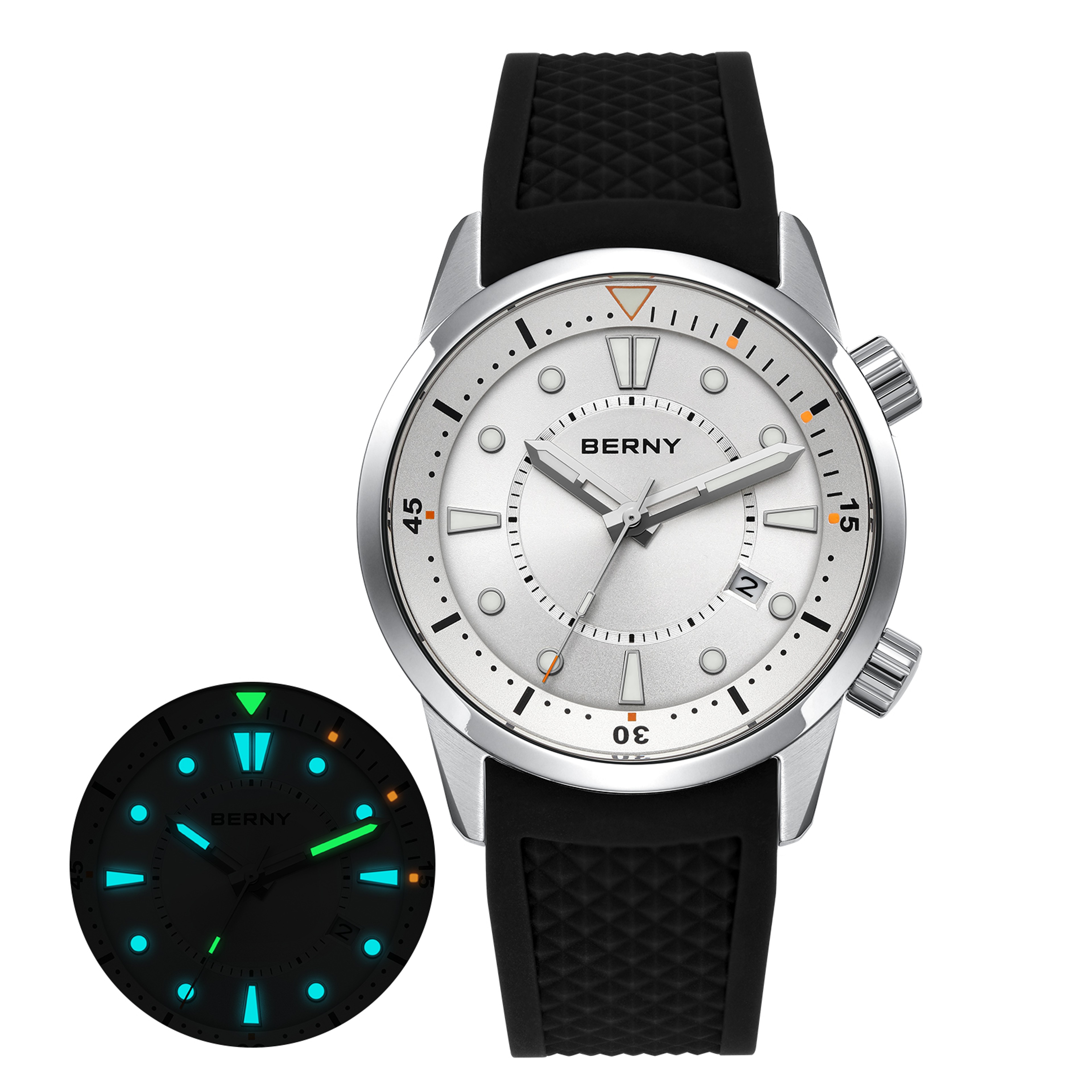 Automatic Dive Watch For Men Water Resistant Sapphire Crystal Stainless Steel Watch 14