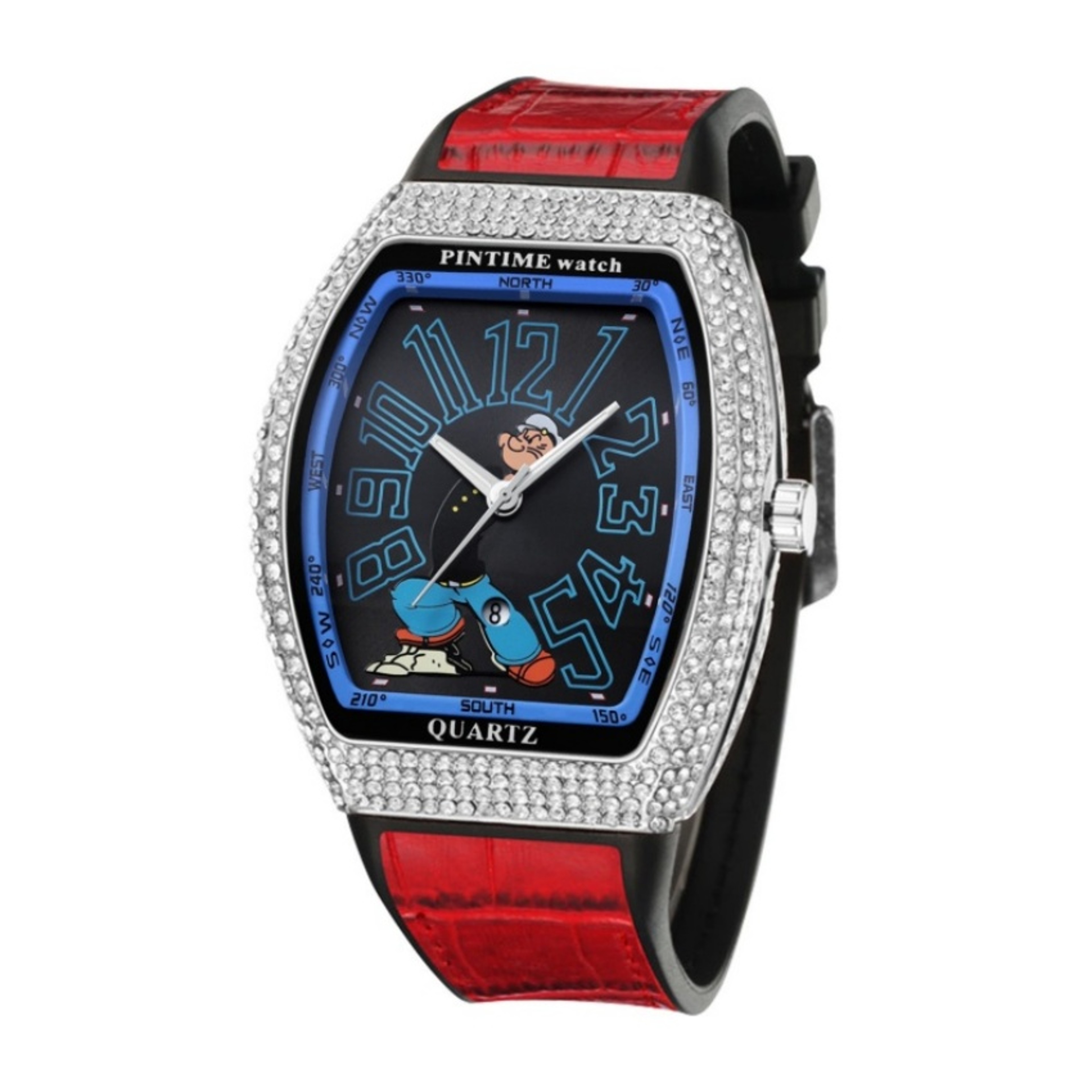 Iced Out Tonneau Mens Watch Luxury Diamond Hip Hop Quartz Watch – view 9