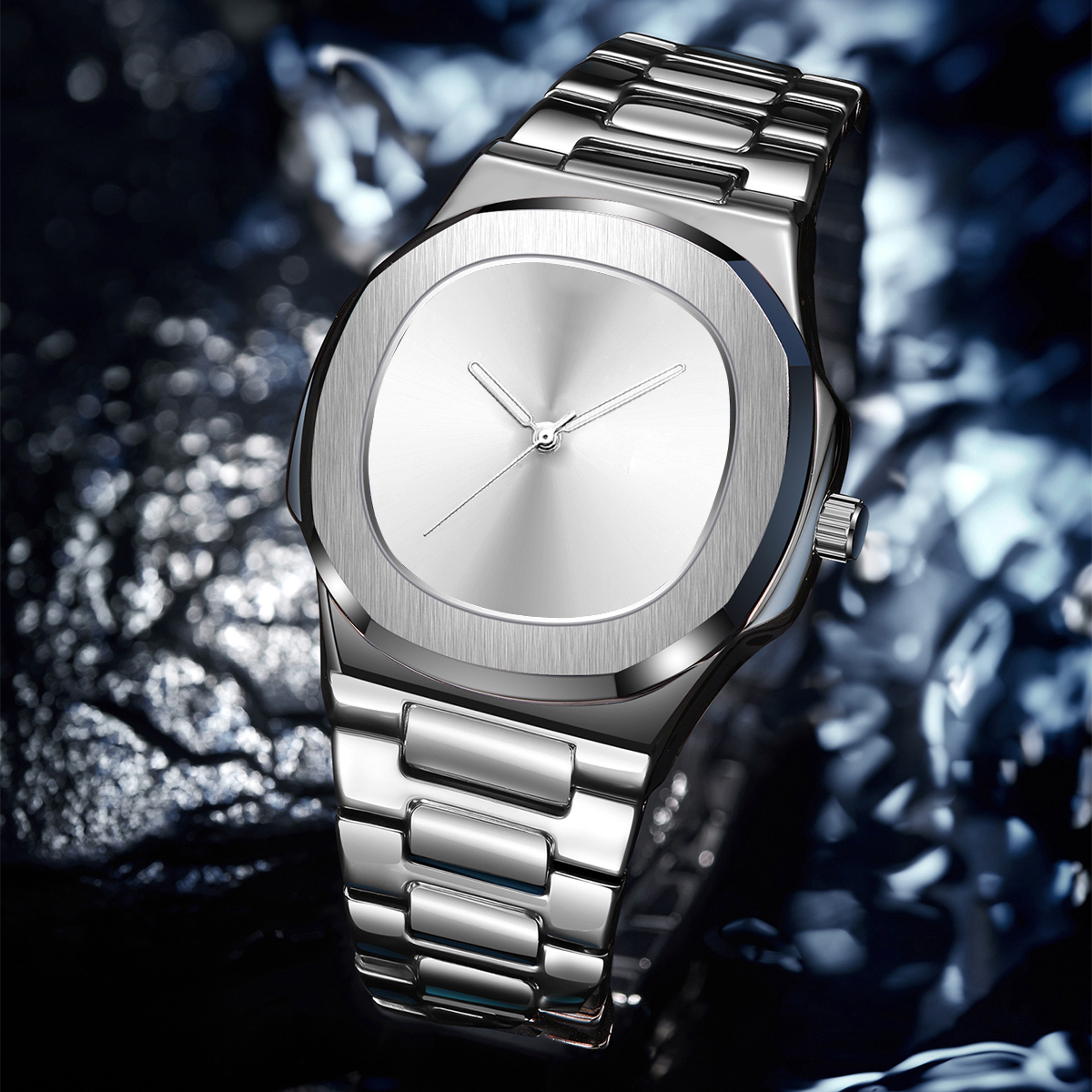 Classic Luminous Quartz Watch For Men Waterproof Date Display Silver Black Casual Wristwatch 4