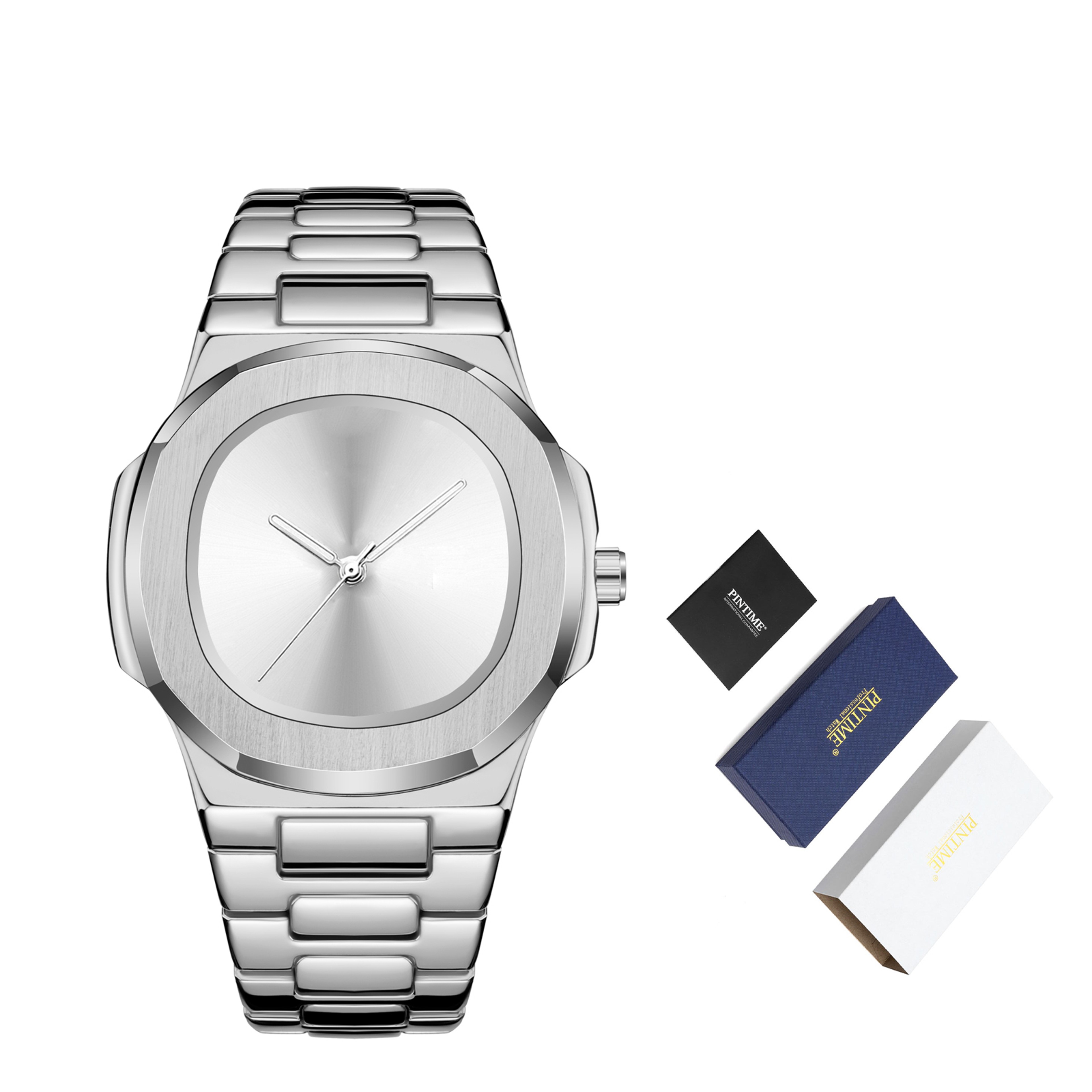 Classic Luminous Quartz Watch For Men Waterproof Date Display Silver Black Casual Wristwatch 7