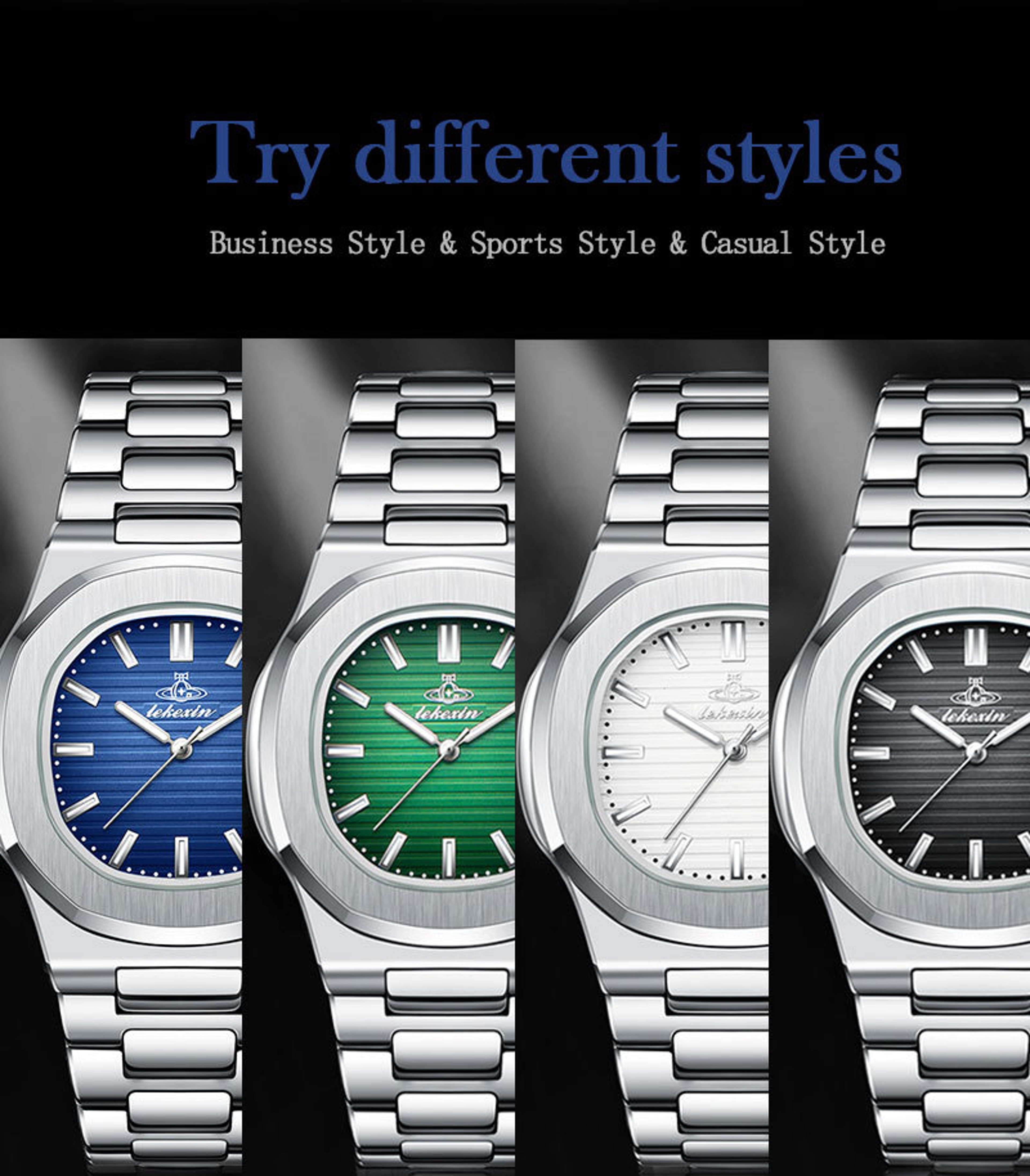 Square Dial Quartz Watch Waterproof Luminous Date Watch for Men – view 5