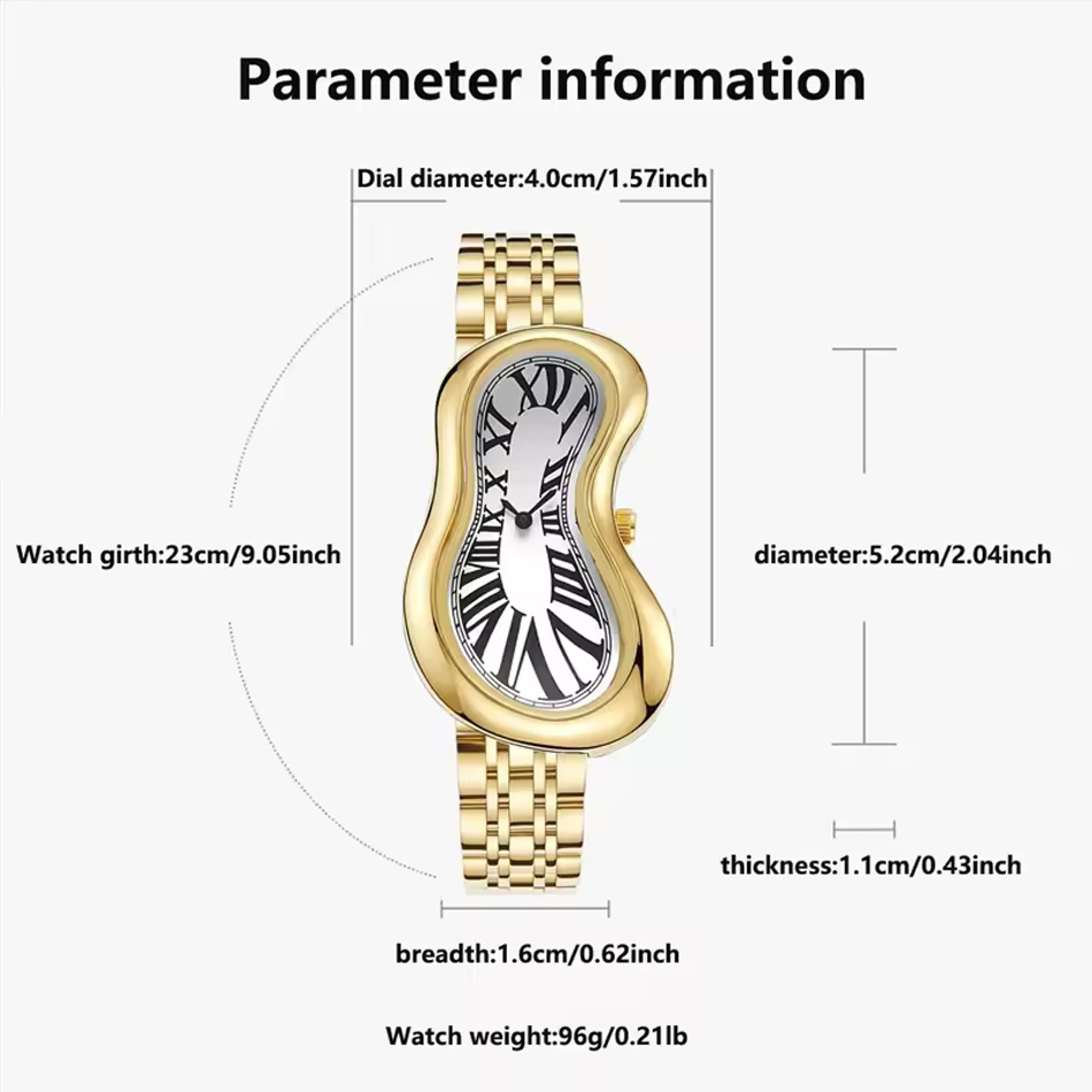 Retro Gold Twisted Quartz Watch for Men Irregular Statement Wristwatch – view 6