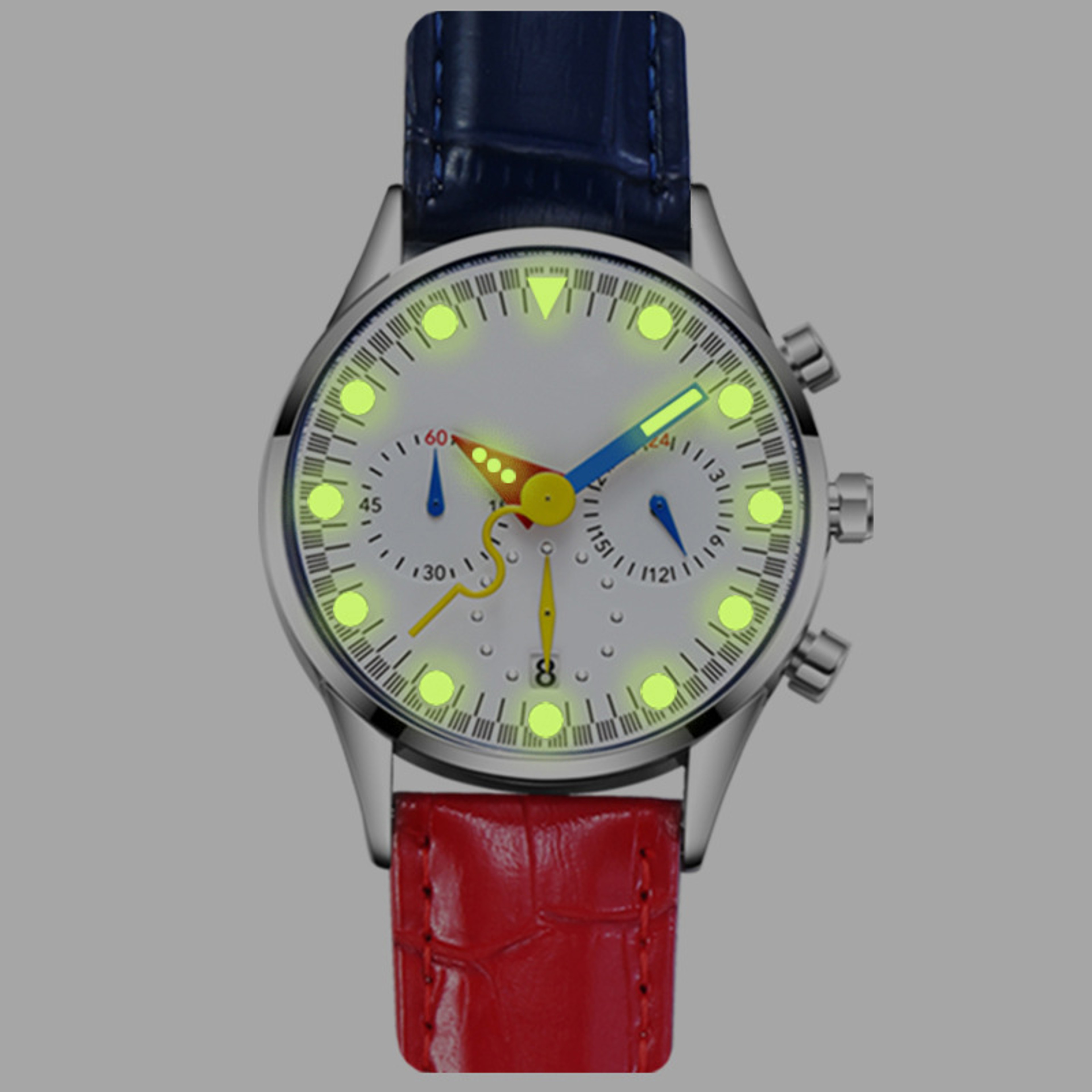 Creative Multifunction Mens Quartz Watch With Leather Strap Unique Fashion Wristwatch 0