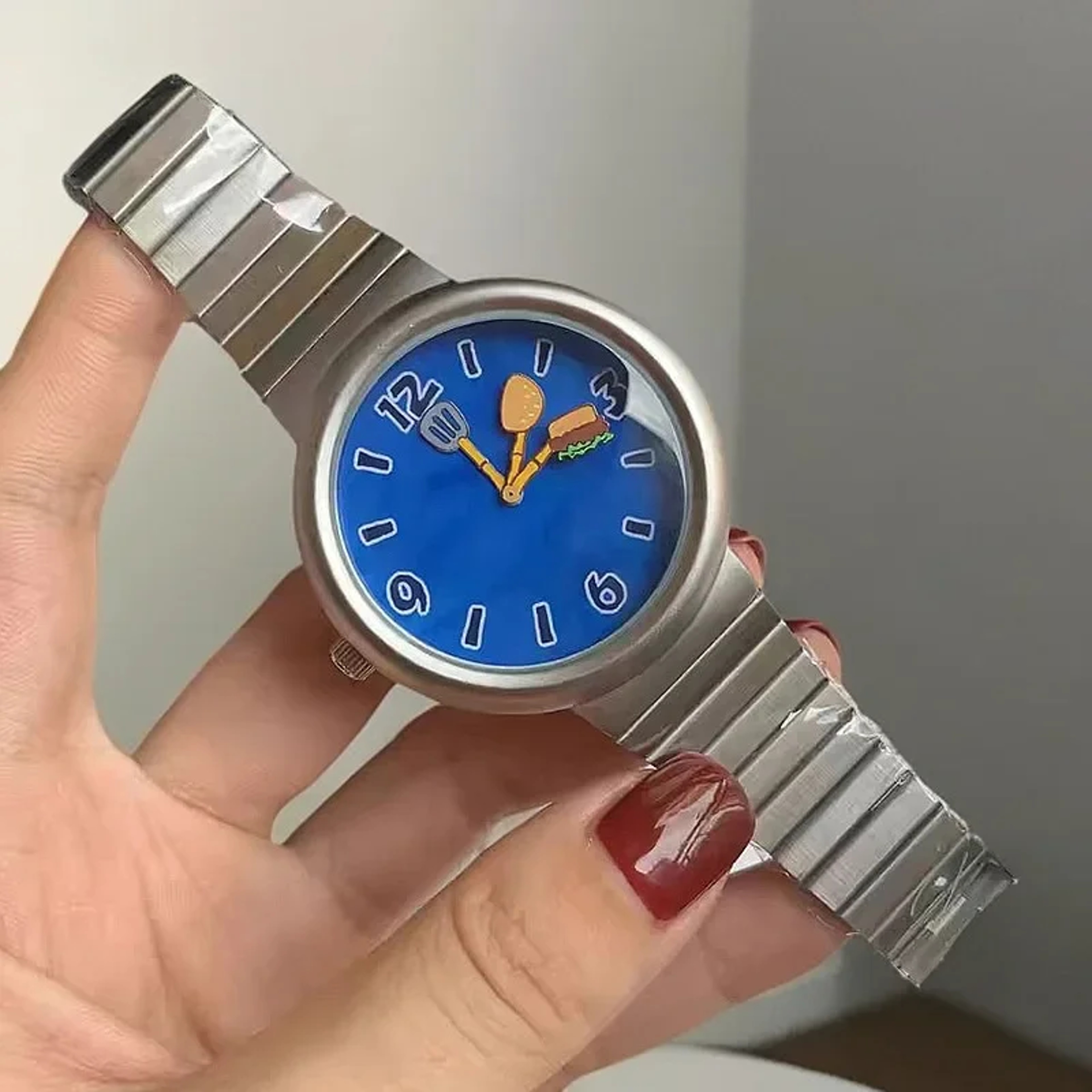 Hamburger Pattern Quartz Watch For Men Creative Novelty Wristwatch Unique Fashion Design 2