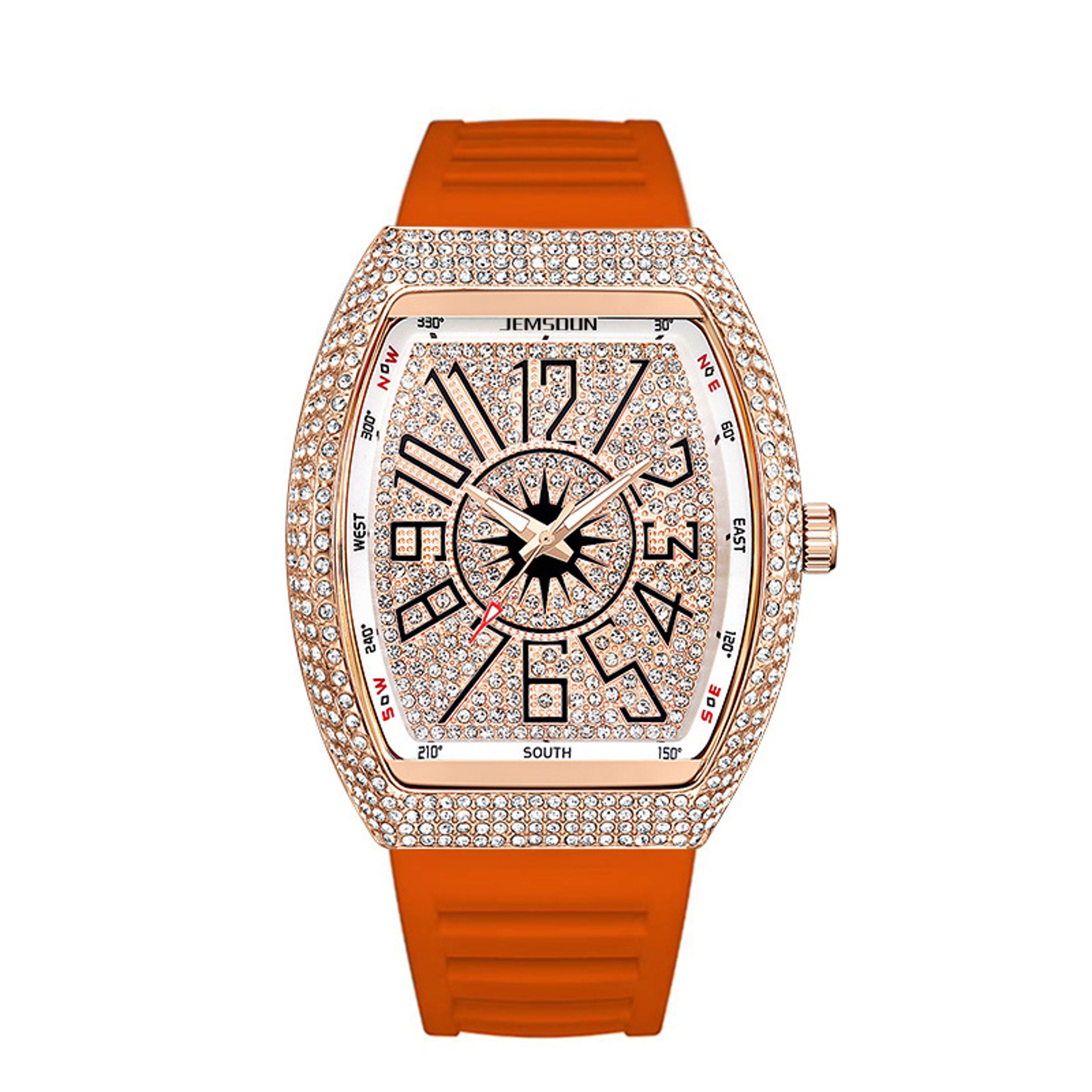 Iced Out Quartz Watch For Men Full Diamond Hip Hop Bling Wristwatch 3