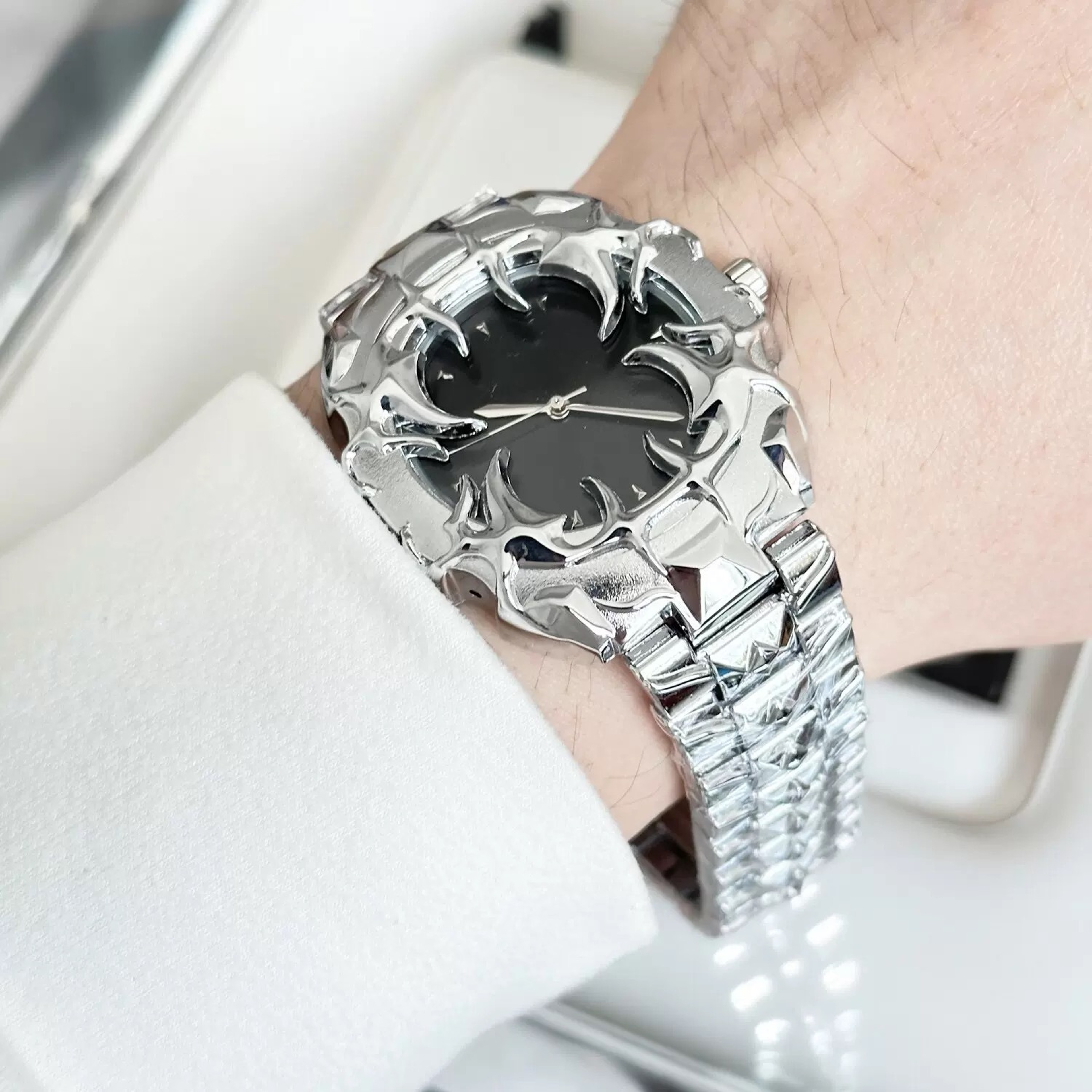 Devil Claw Mens Quartz Watch Gothic Steel Strap Statement Timepiece 12