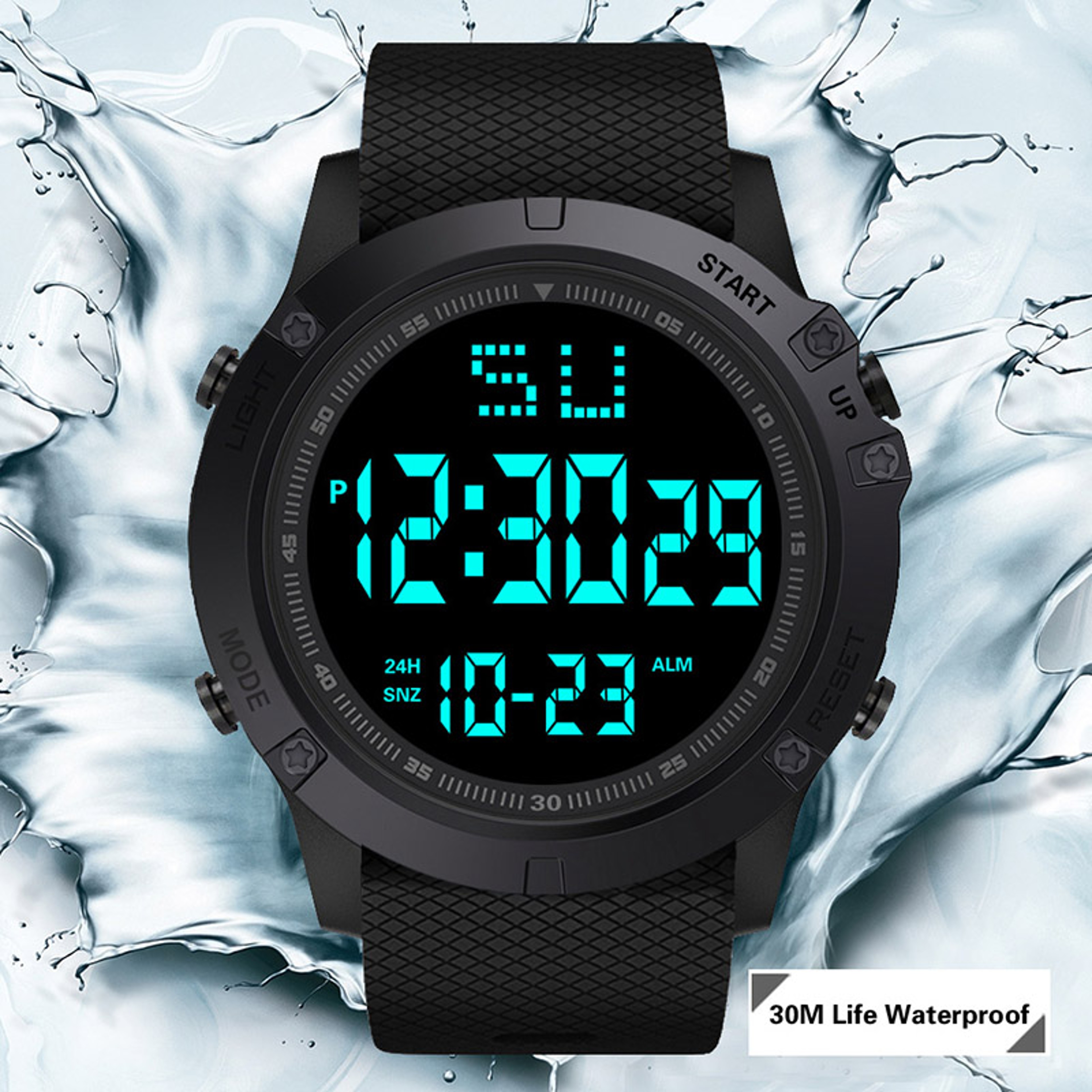 Multifunction Waterproof Digital Sports Watch With LED Backlight And Big Dial 1