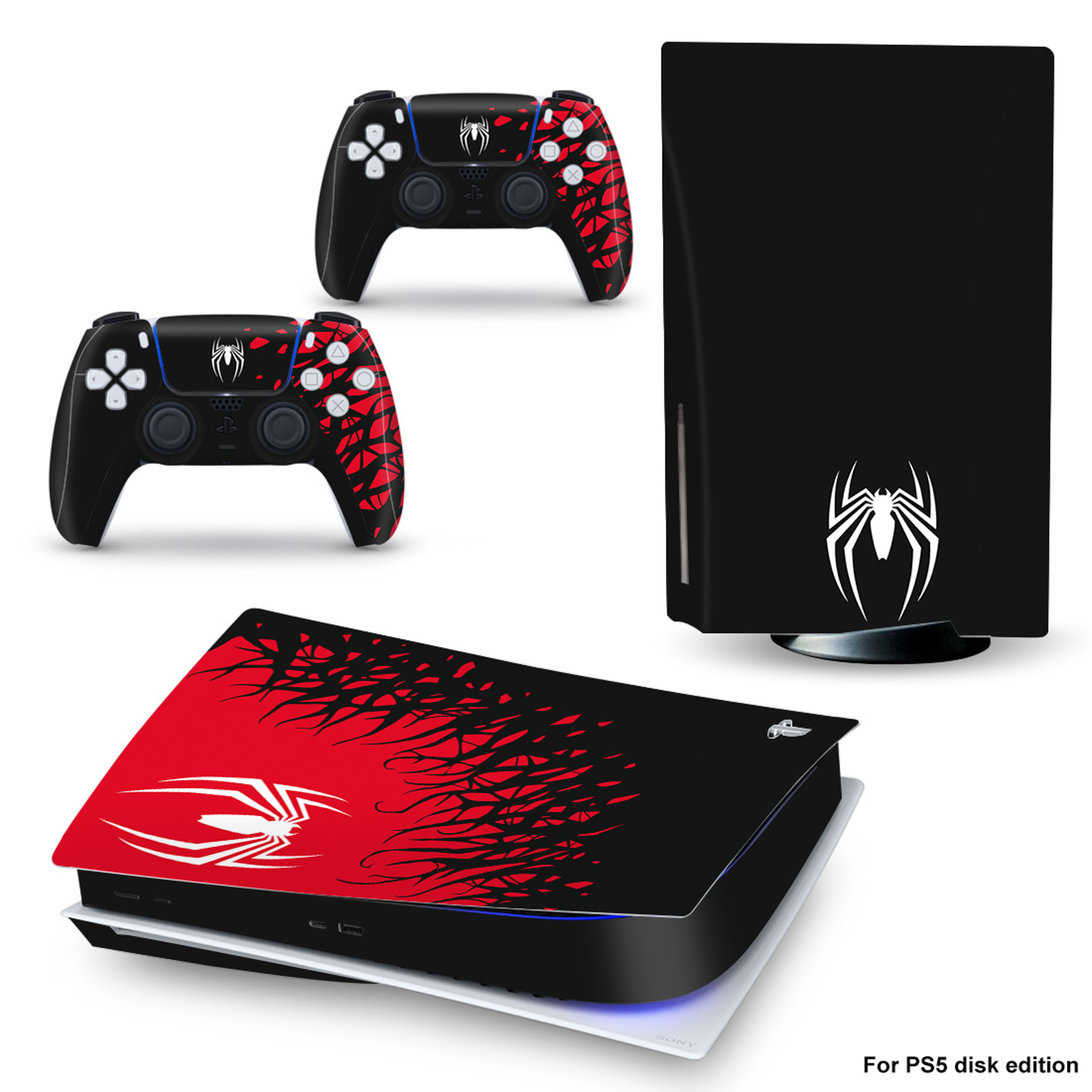 PS Five Disc Edition Vinyl Skin Sticker Console Wrap With Controller Decals 4