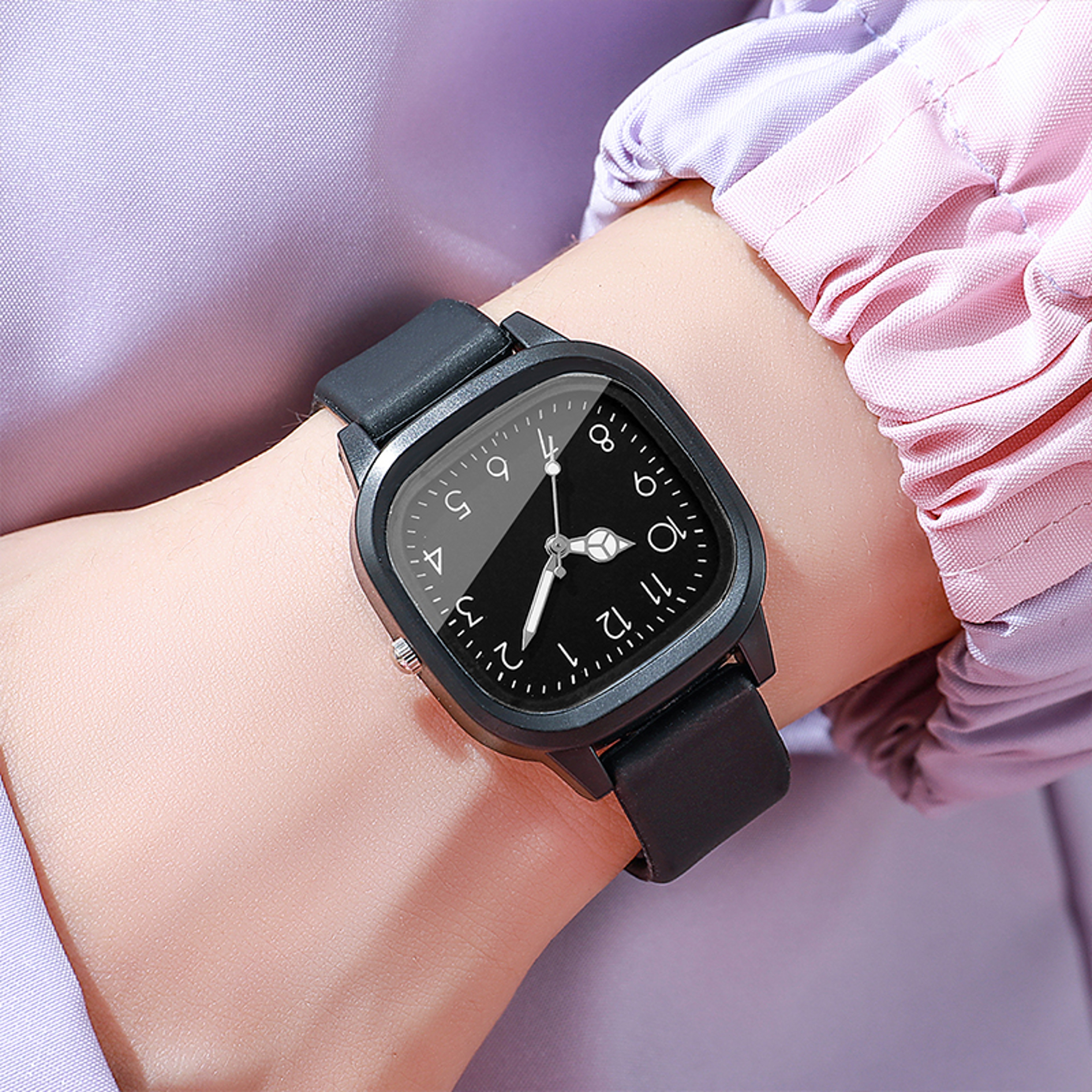 Candy Color Square Dial Women Watch Silicone Strap Quartz Wristwatch – view 4