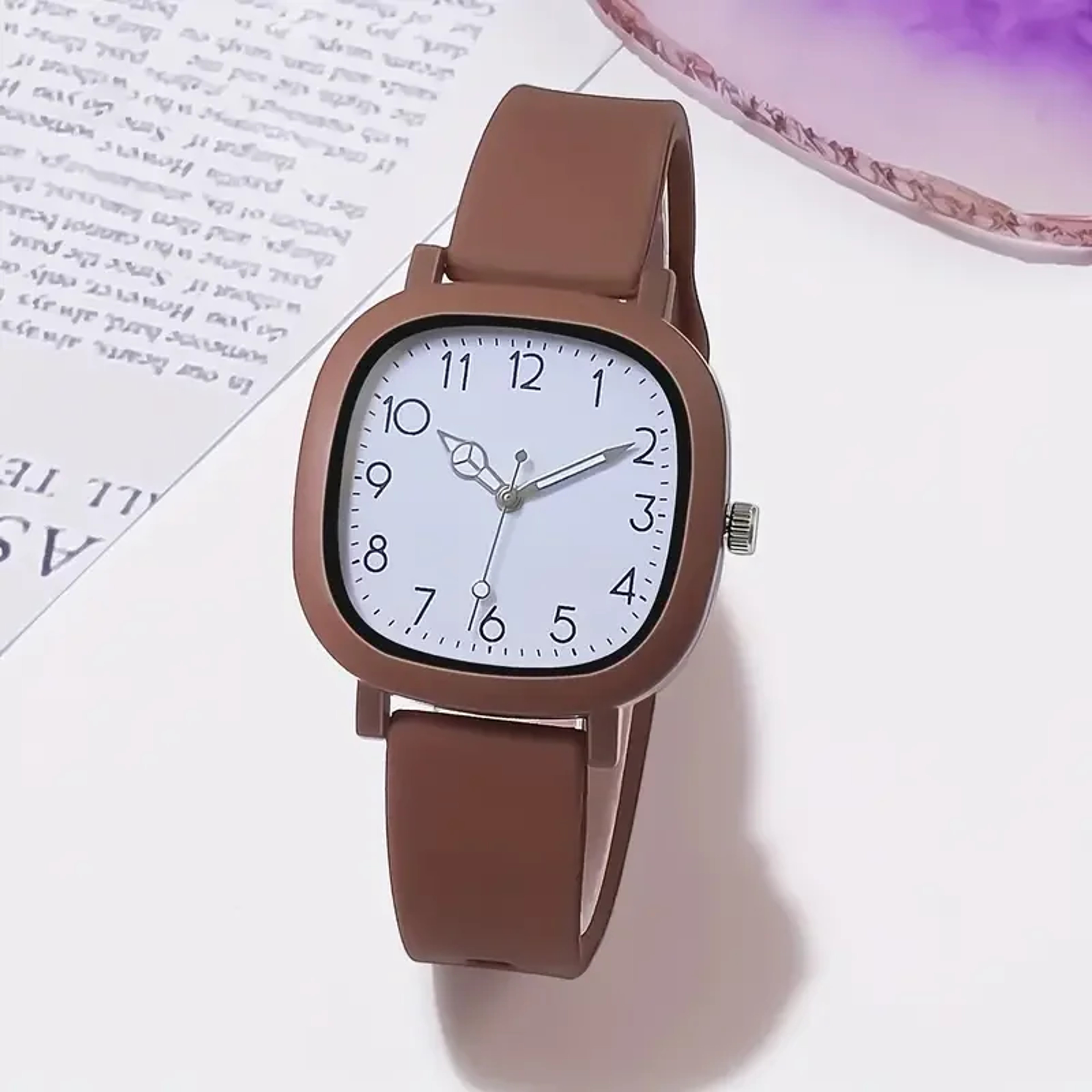 Candy Color Square Dial Women Watch Silicone Strap Quartz Wristwatch – view 9