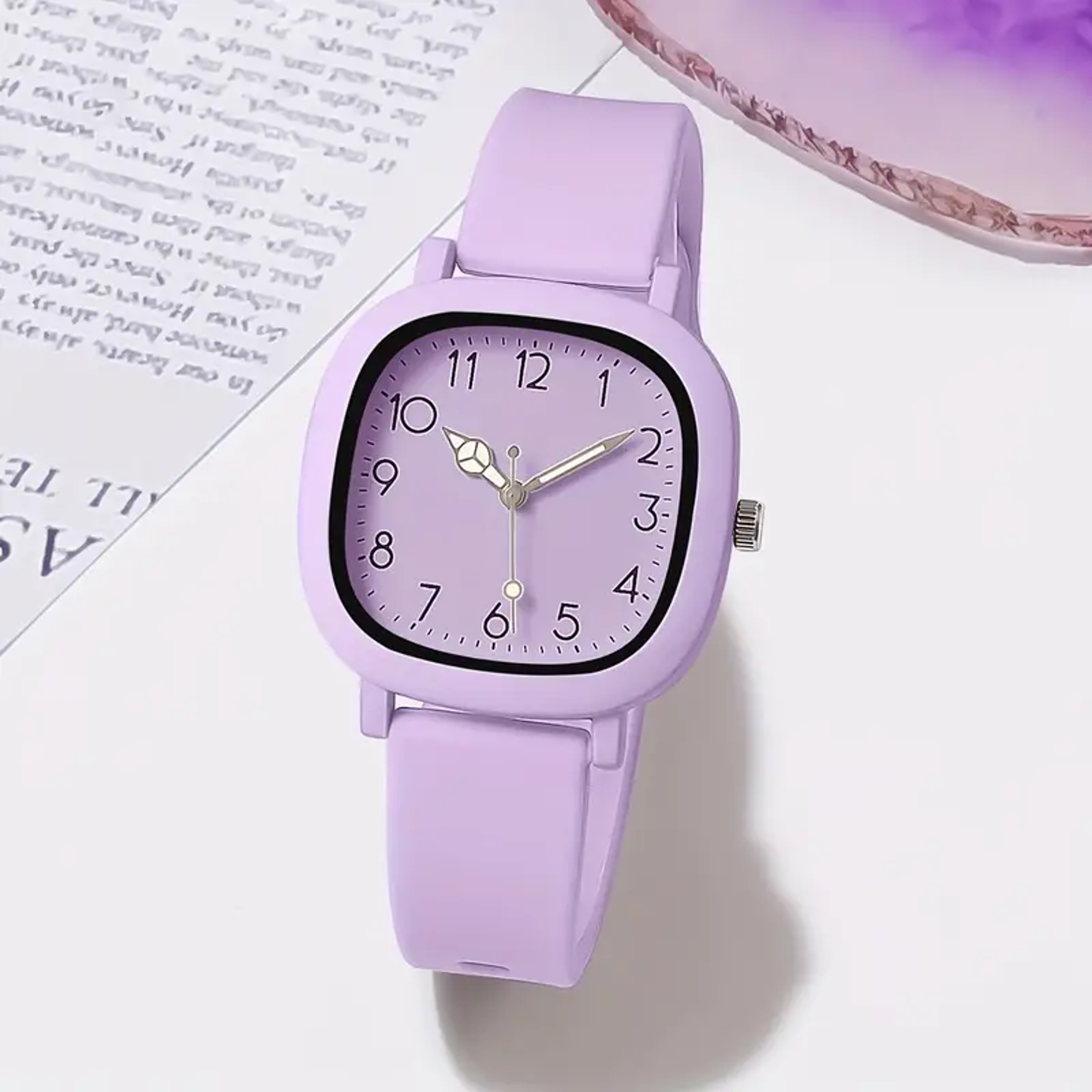 Candy Color Square Dial Women Watch Silicone Strap Quartz Wristwatch – view 15