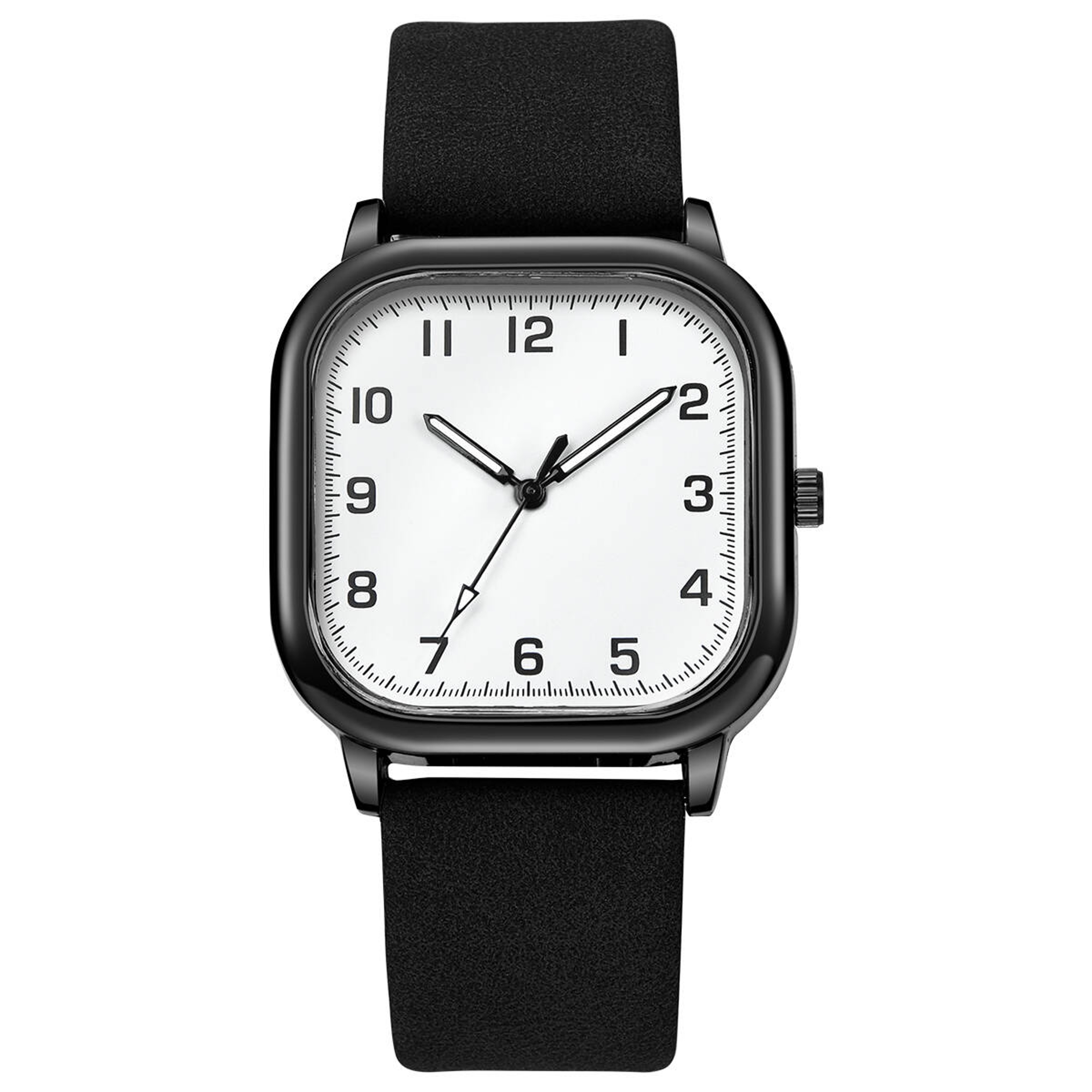 Classic Square Men Quartz Watch Arabic Dial Leather Strap Business Wristwatch – view 7