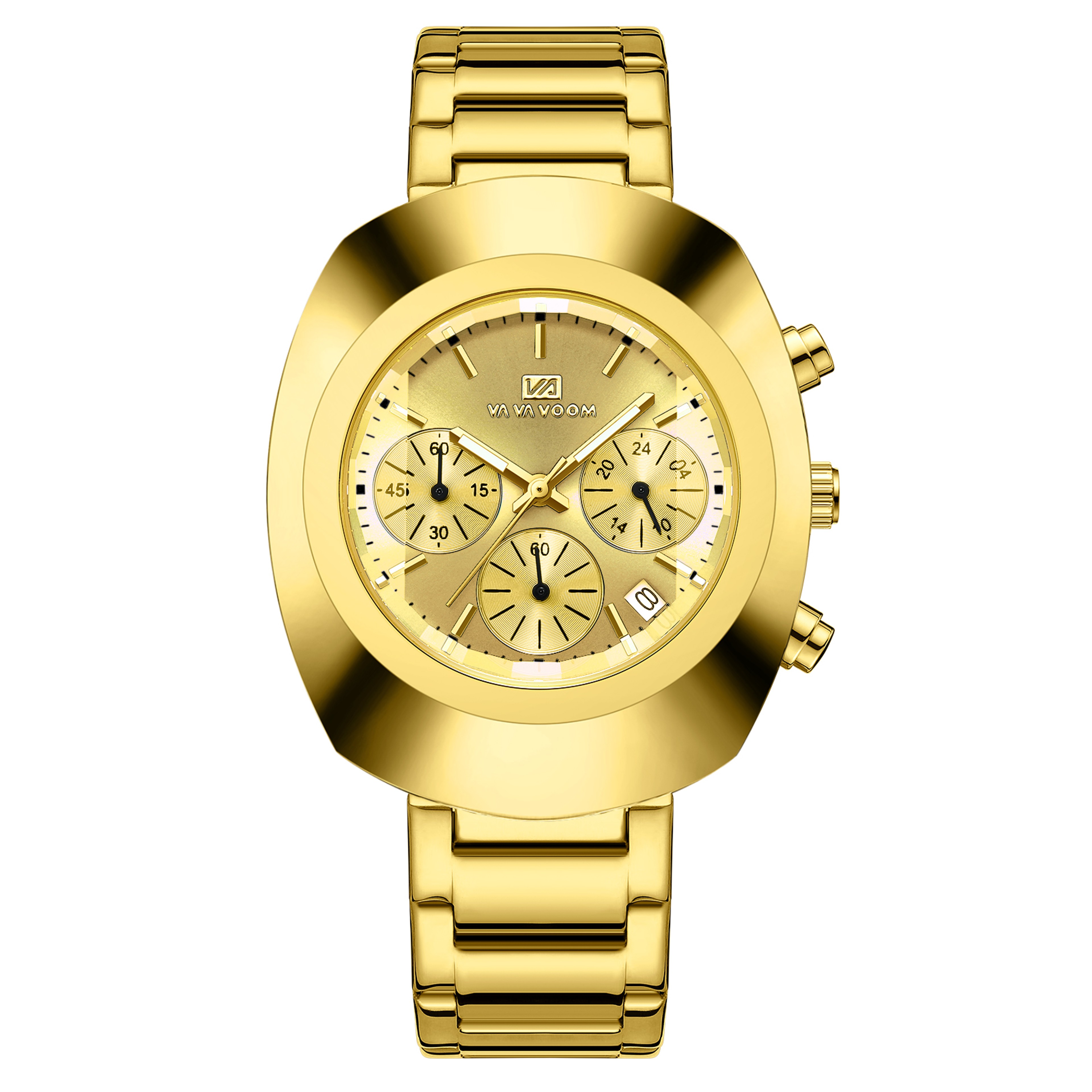 Blue Gold Oval Multifunction Quartz Watch for Men Stainless Steel Business Sports Wrist Watch – view 7