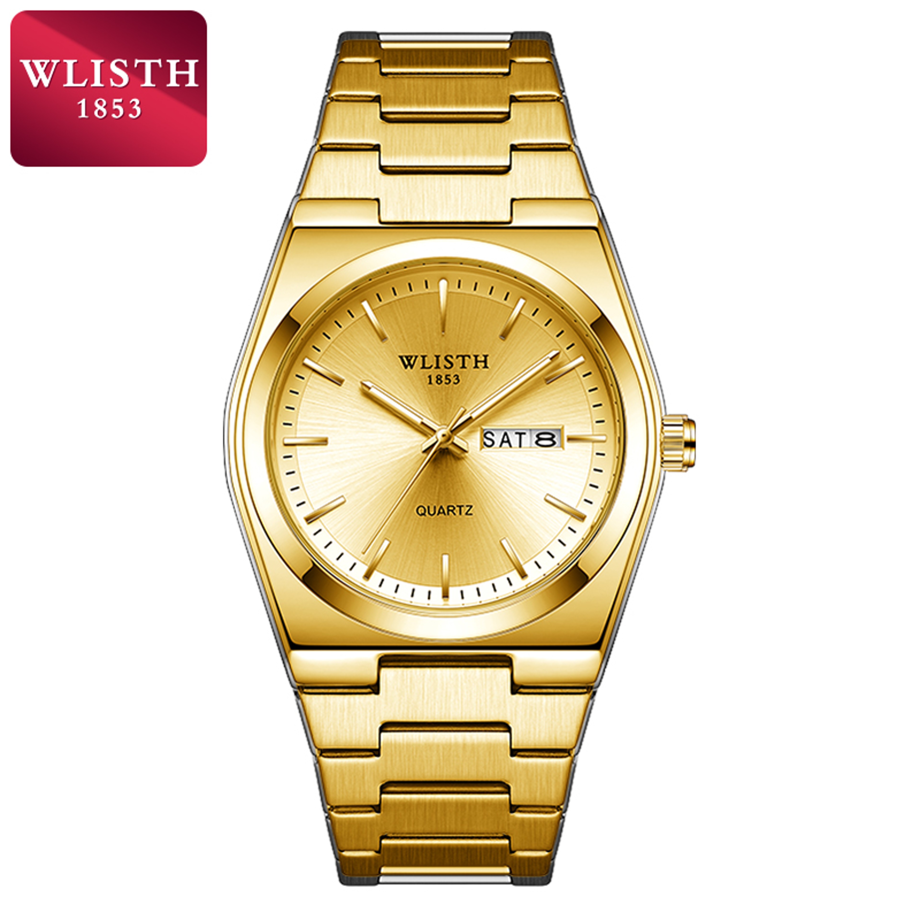 Luxury Mens Quartz Watch Stainless Steel Luminous Day Date Watch 9