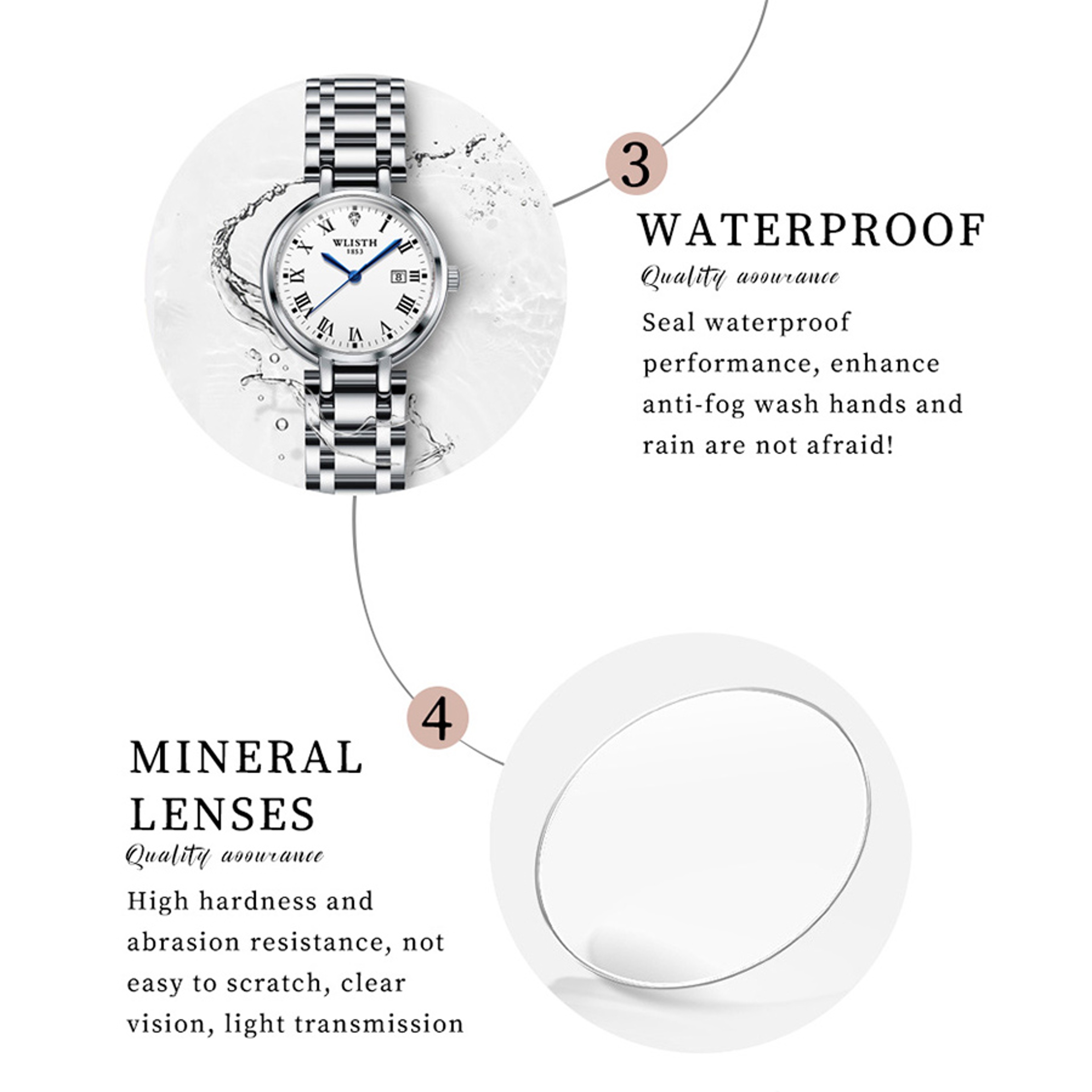 Elegant Womens Stainless Steel Watch Luminous Waterproof Quartz Wristwatch Gift – view 5