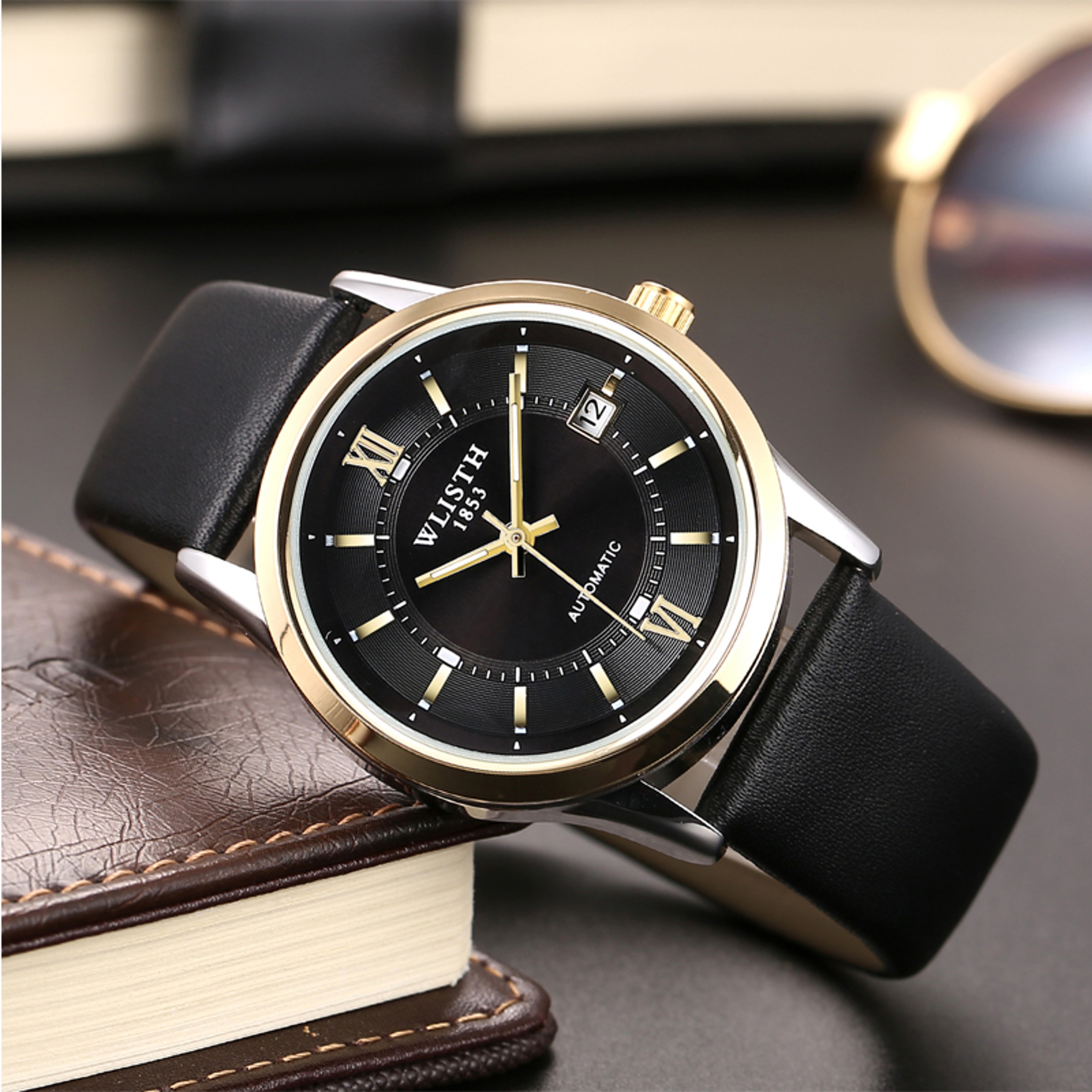 Automatic Skeleton Watch for Men with Genuine Leather Strap – view 1