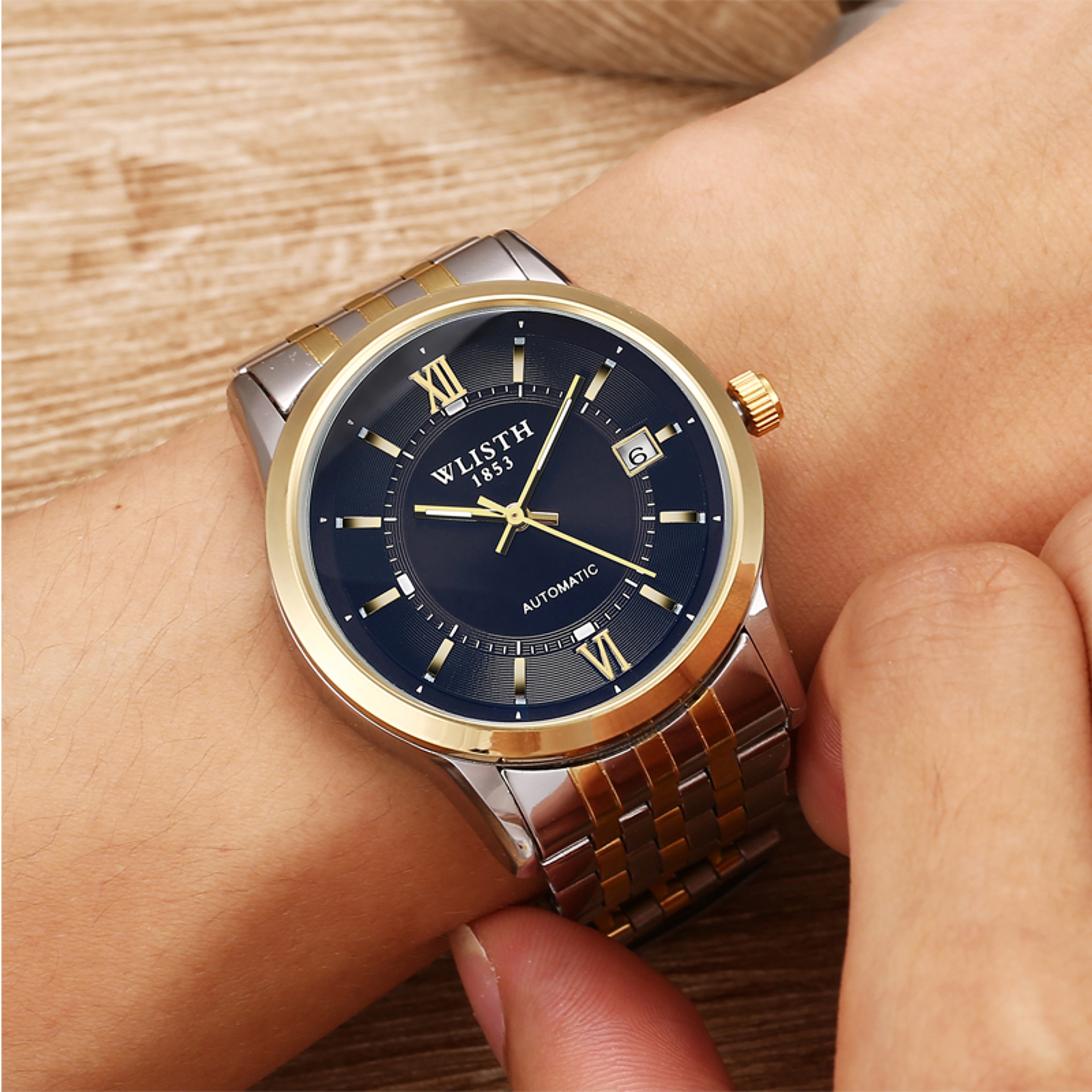 Automatic Skeleton Watch for Men with Genuine Leather Strap – view 4