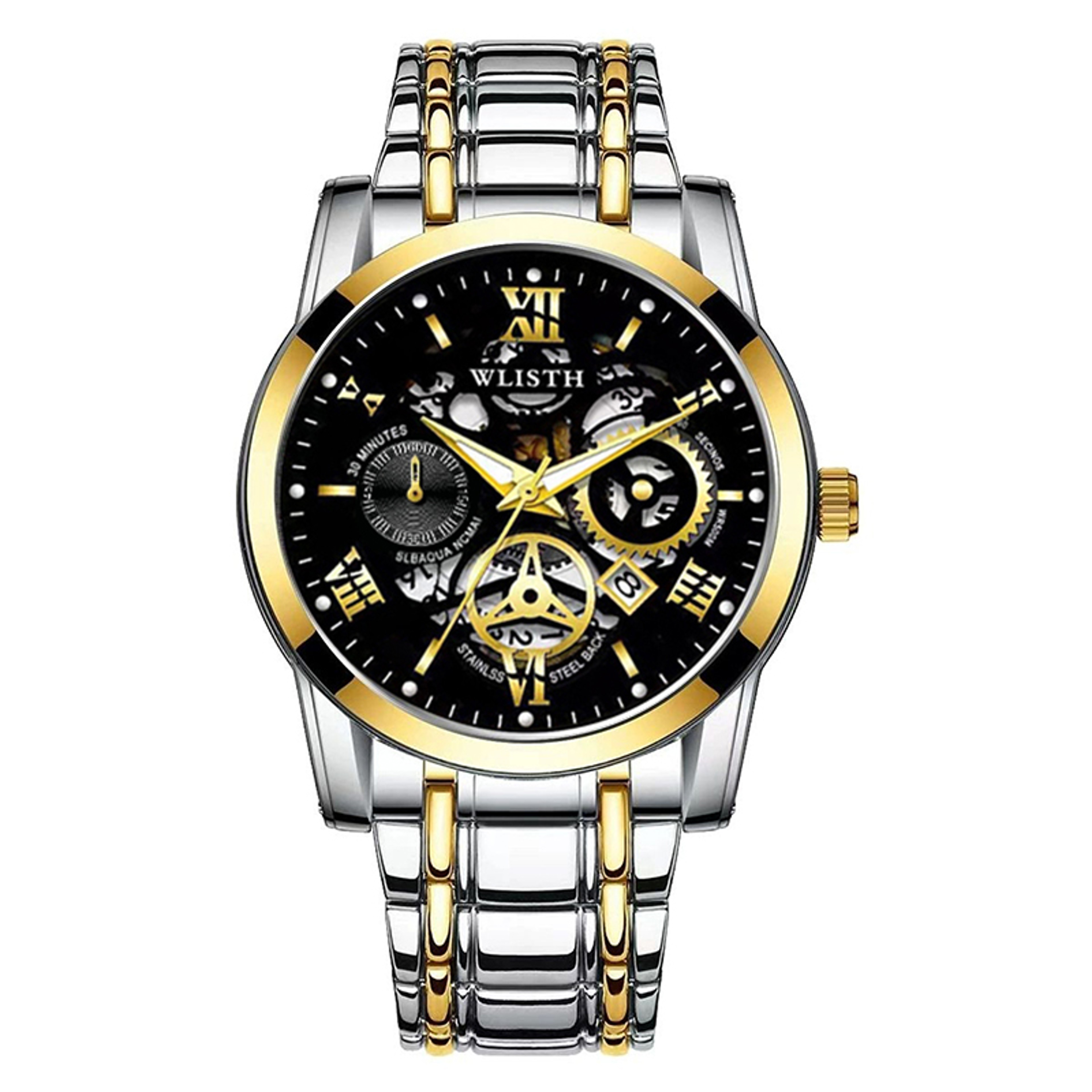 Mens Luxury Stainless Steel Quartz Watch Waterproof Calendar Luminous Dress Watch – view 8
