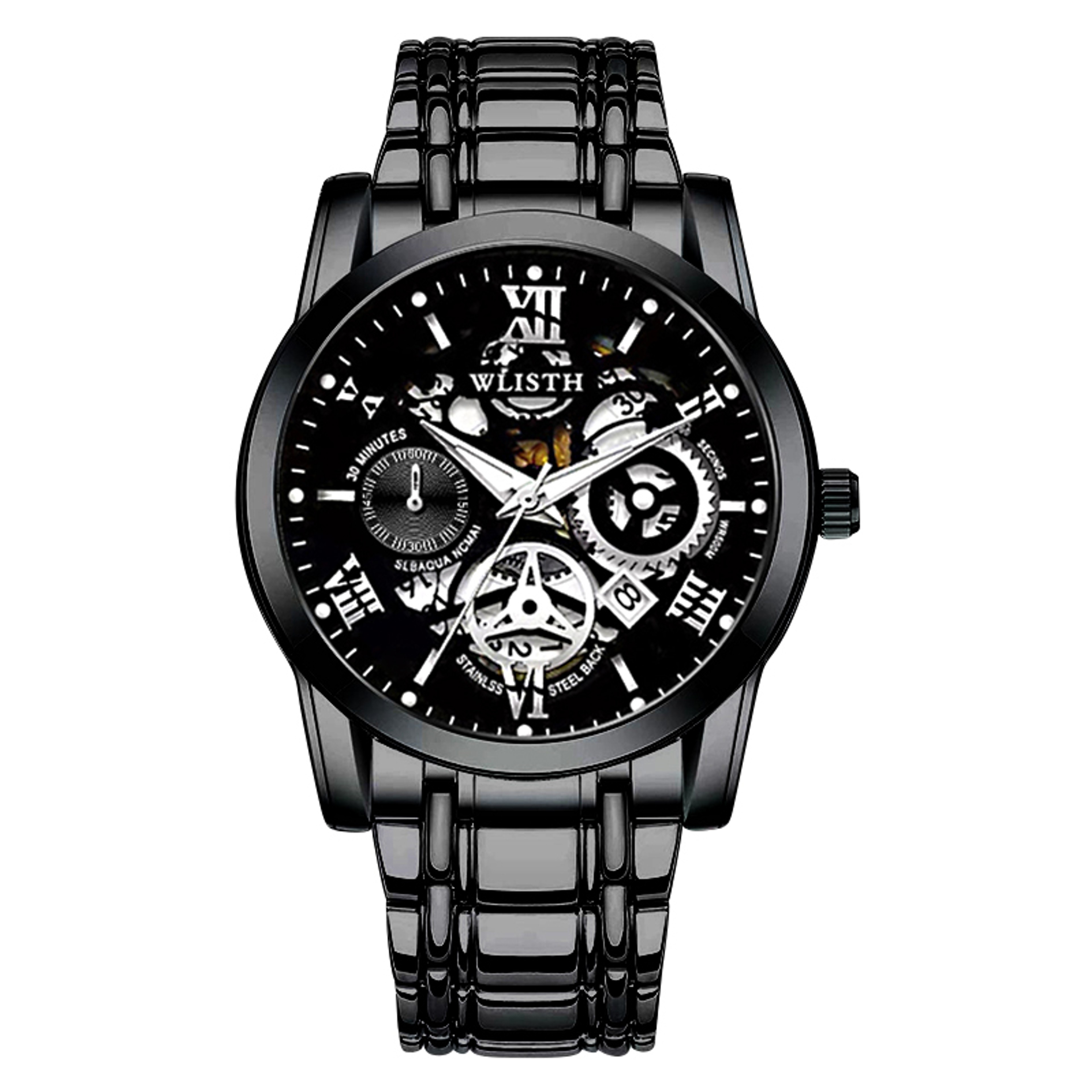 Mens Luxury Stainless Steel Quartz Watch Waterproof Calendar Luminous Dress Watch – view 10