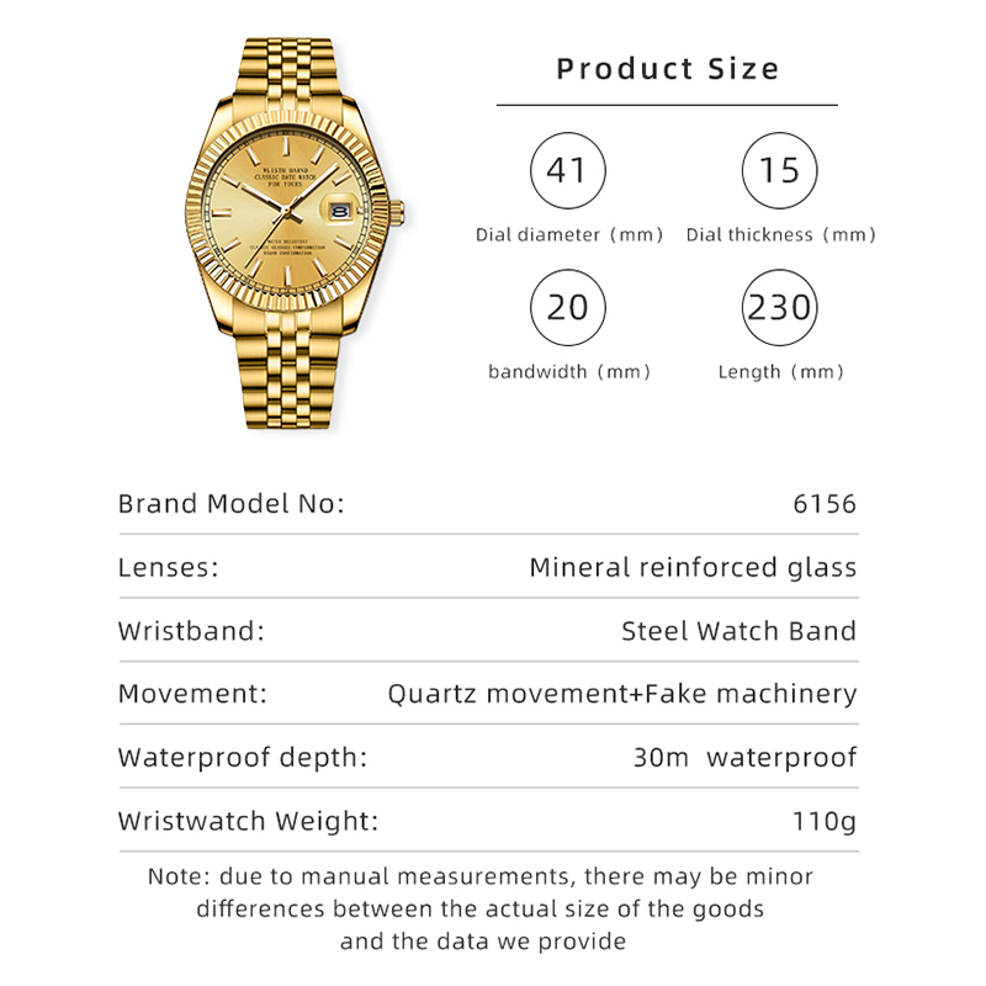 Mens Quartz Watch Waterproof Men's Watch Butterfly Buckle Casual Fashion Wristwatch – view 6
