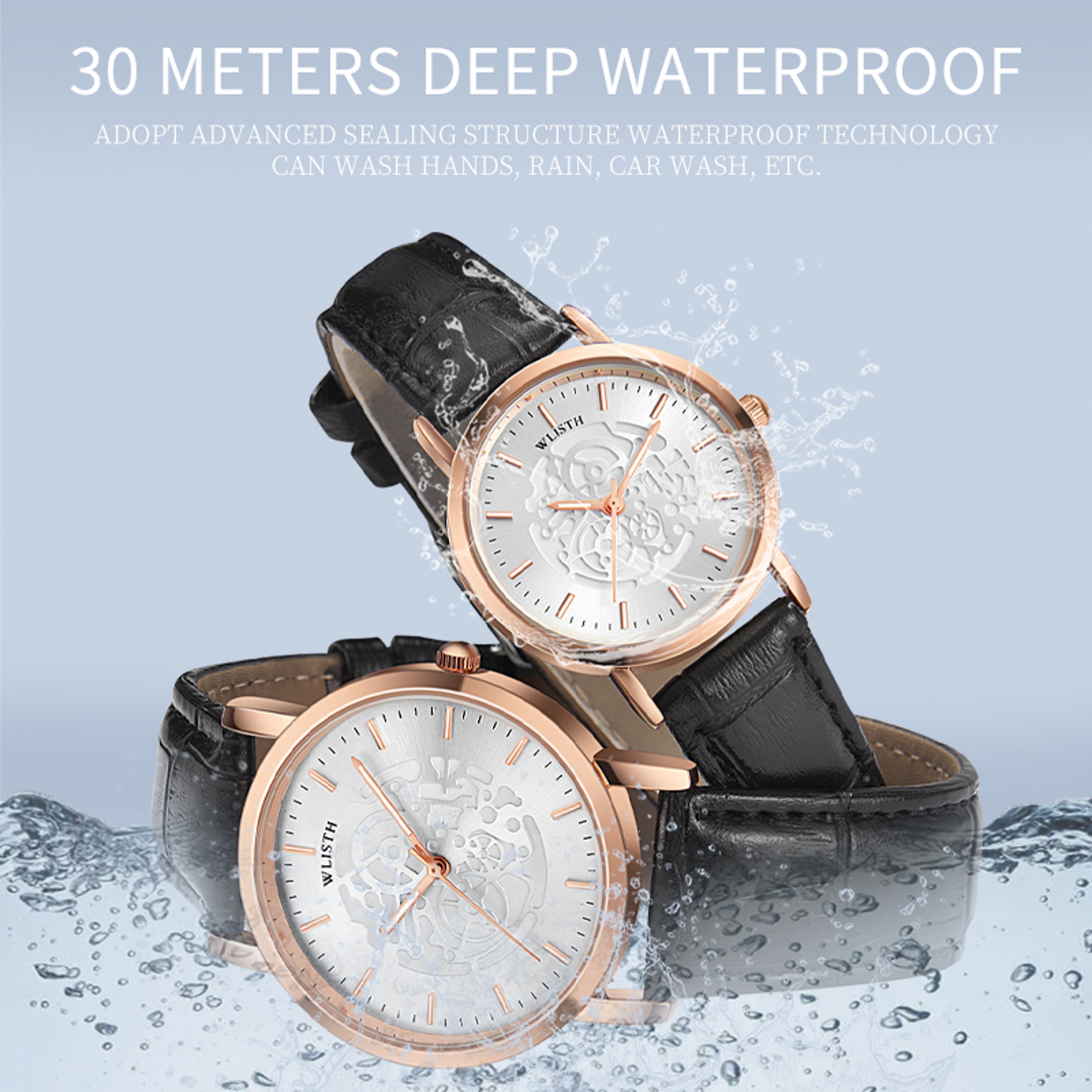 Matching Couple Watches Leather Quartz Watch Set for Him and Her – view 5