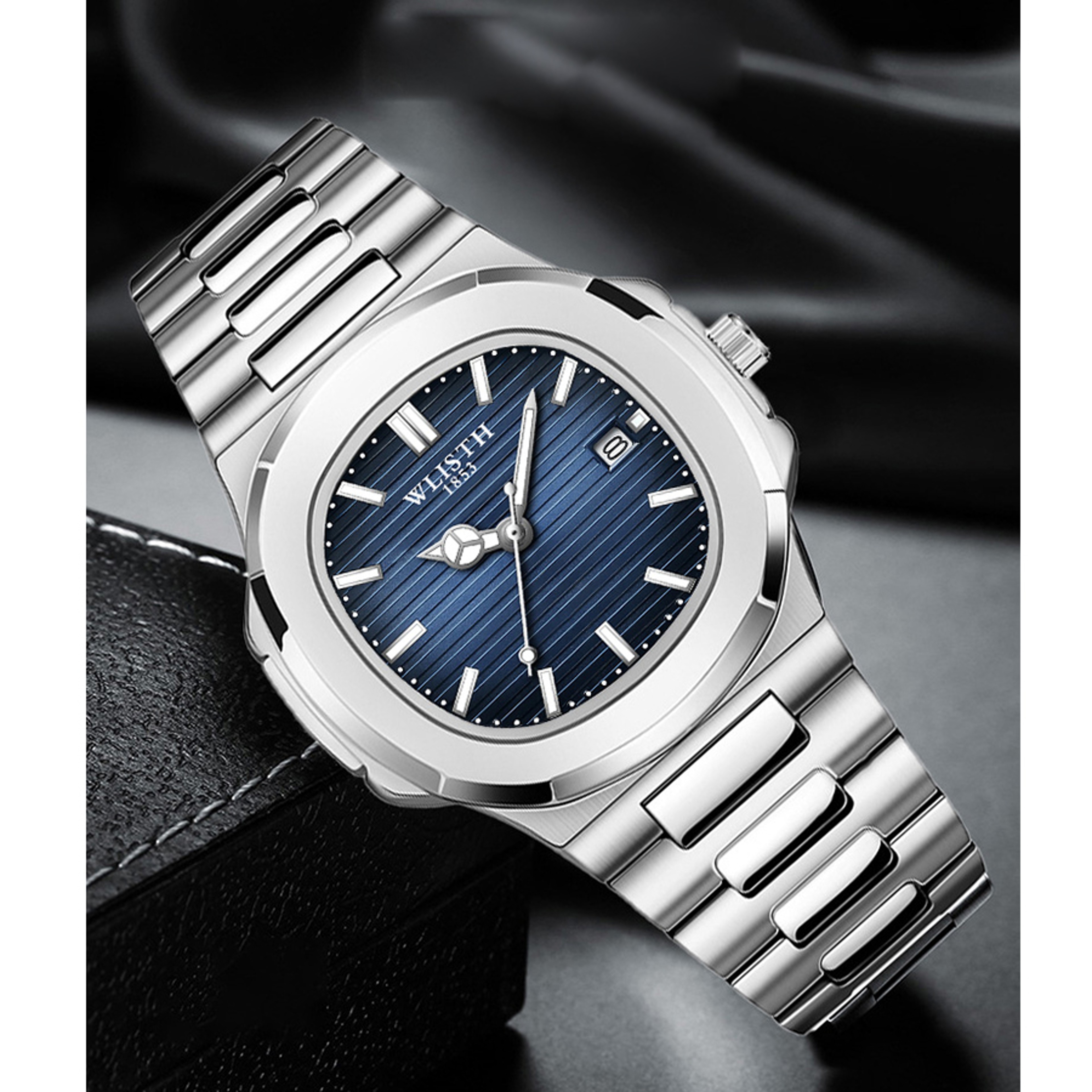 Mens Stainless Steel Business Watch Luminous Quartz Waterproof Sport Wristwatch – view 1