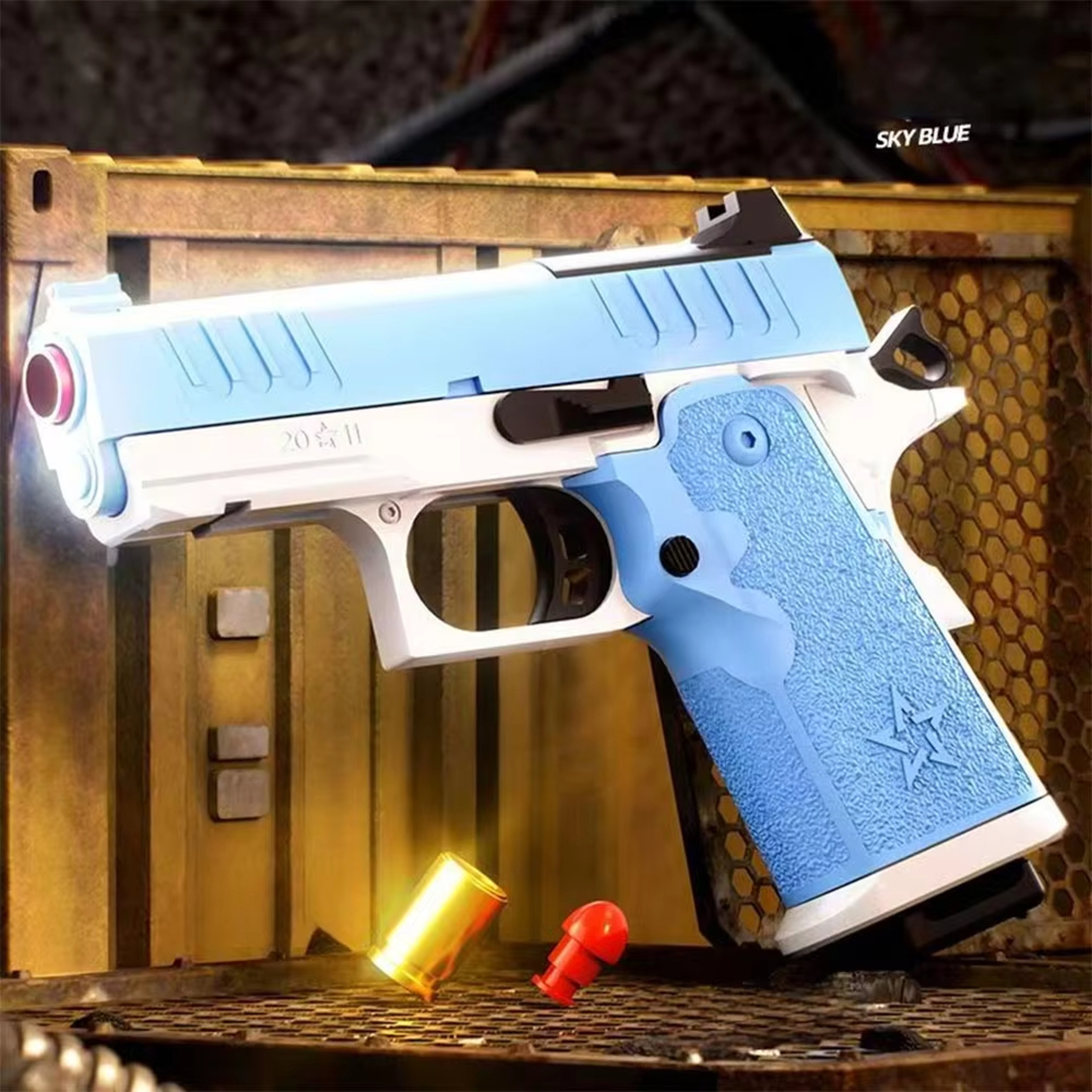 Mini Shell Ejecting Toy Pistol Soft Bullet Blaster For Kids Outdoor Shooting Game 2