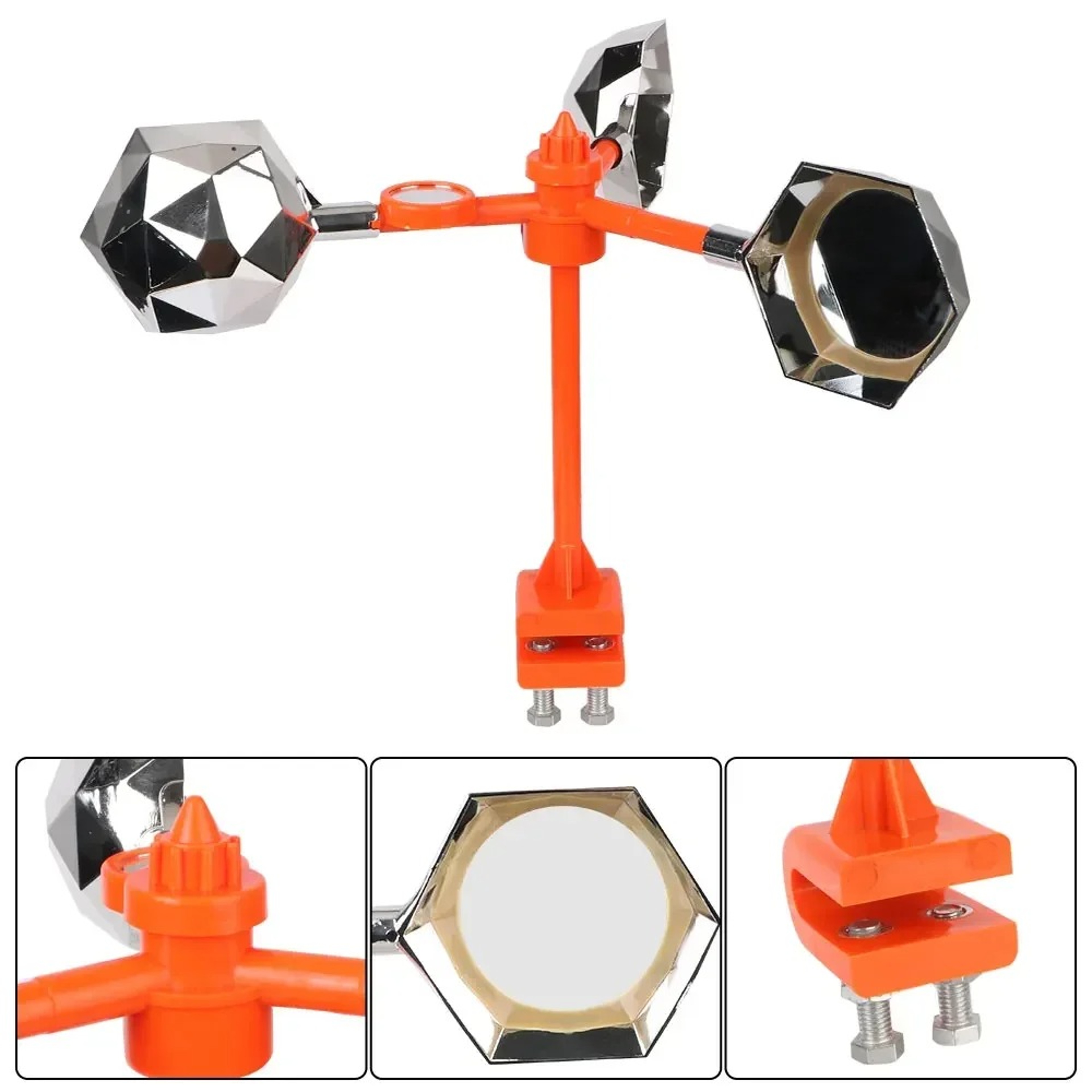 Solar Wind Powered Spinning Bird Deterrent with Reflective Scarecrow and Sound – view 4