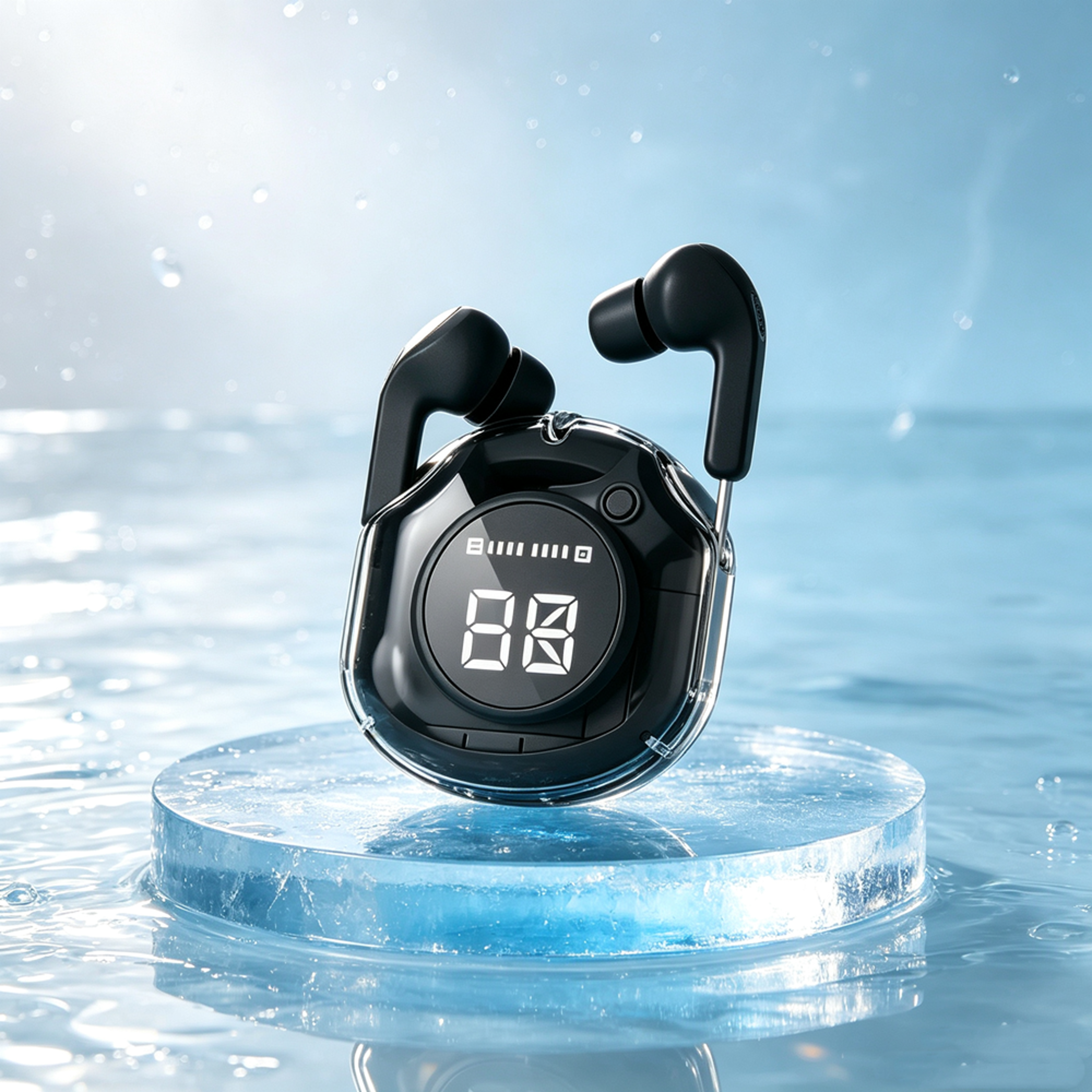 Wireless Mini Earbuds with Bluetooth LED Power Display and Charging Case – view 1