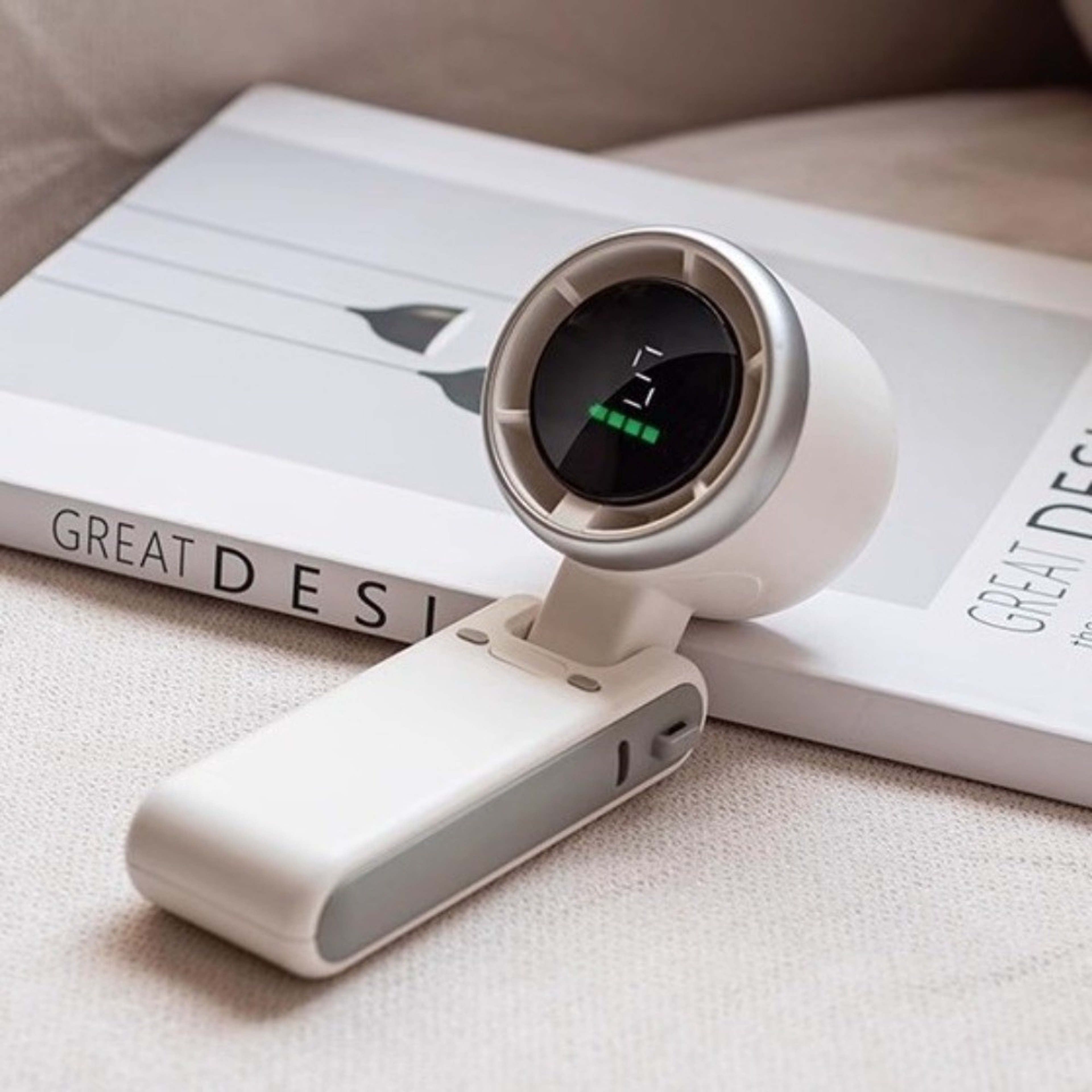 Handheld Fan with USB Charging Digital Display and Foldable Design – view 3