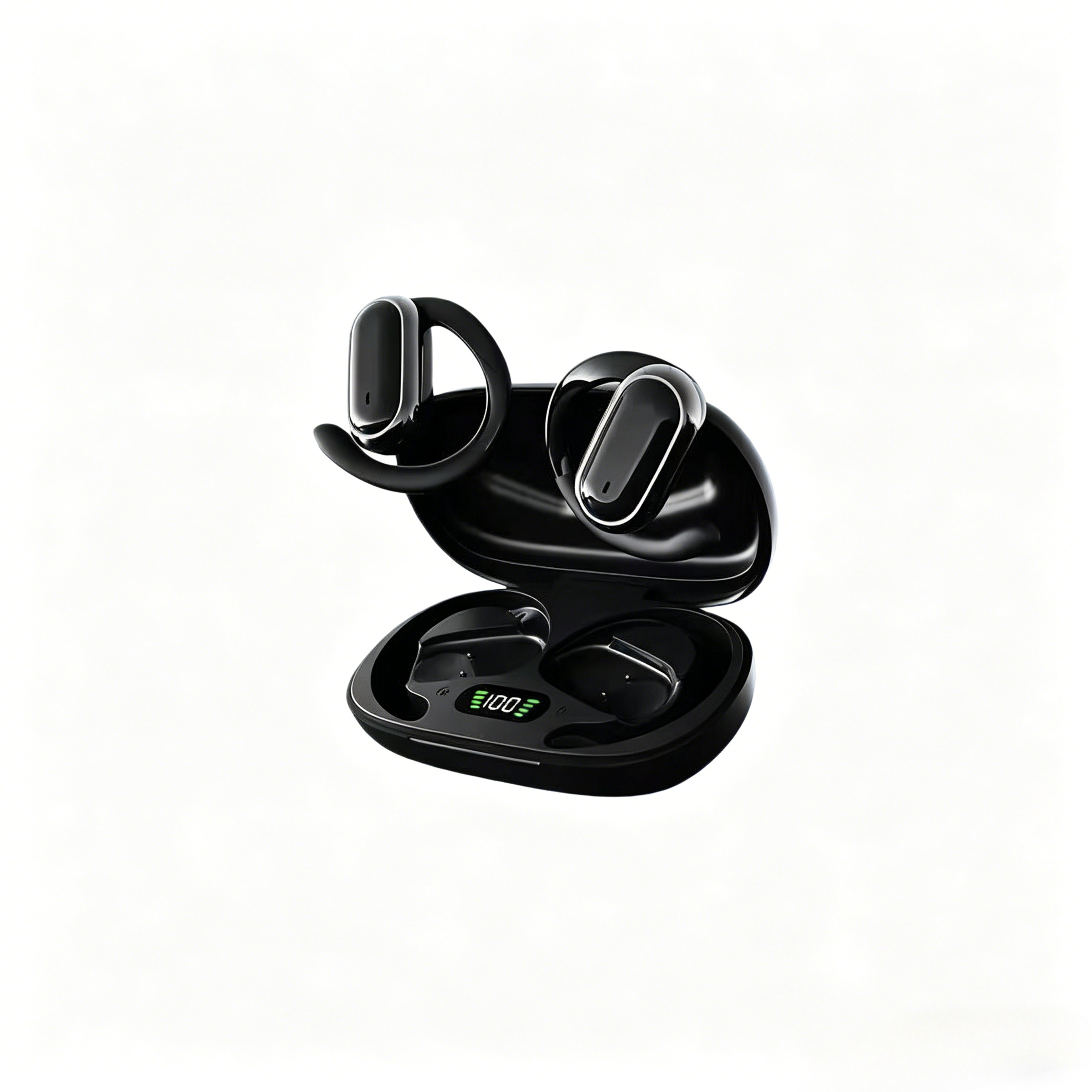 Wireless OWS Earhook Earbuds with Bluetooth Smart LED Display and Microphone – view 7