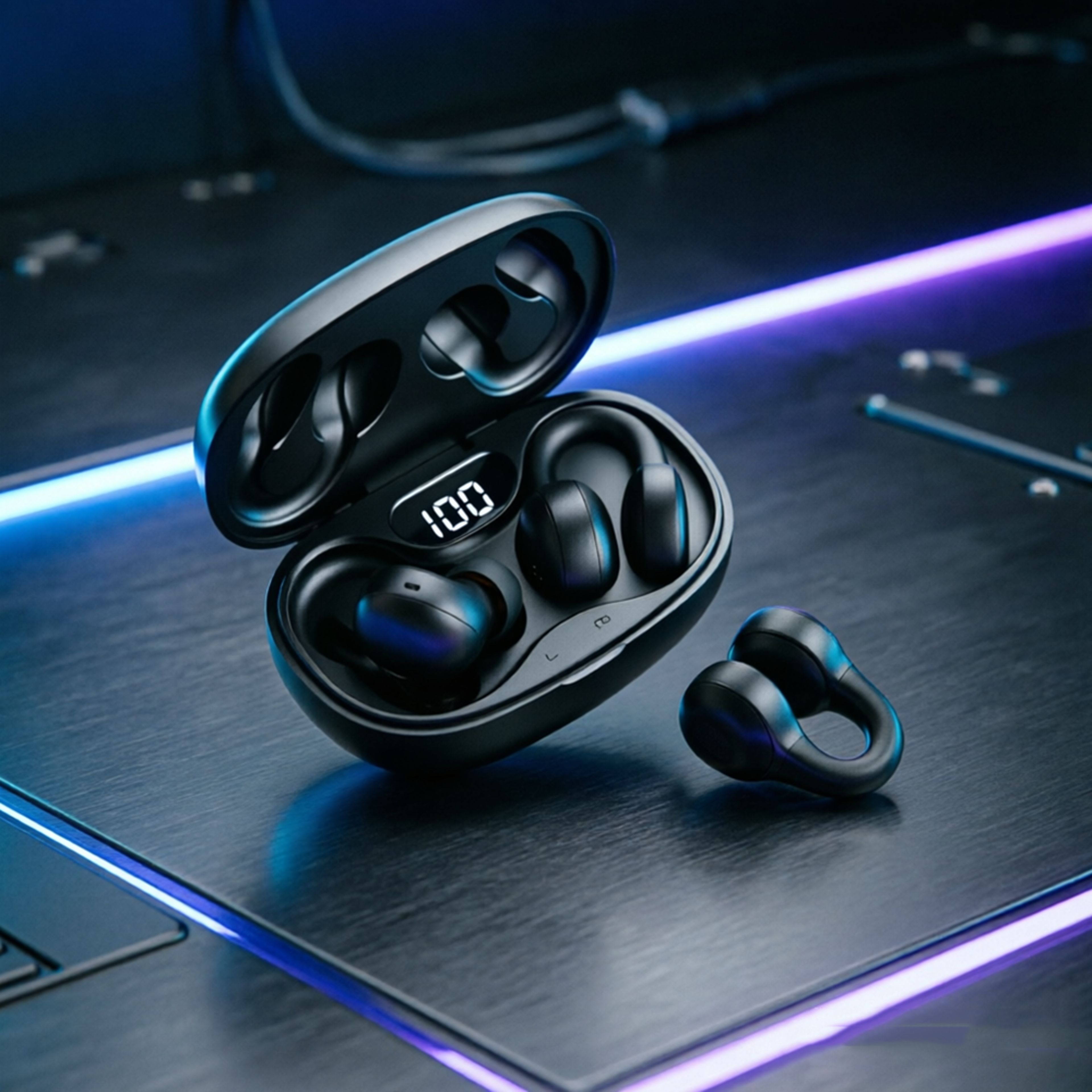 TWS Wireless Bluetooth Earphones with Charging Case and Microphone – view 1
