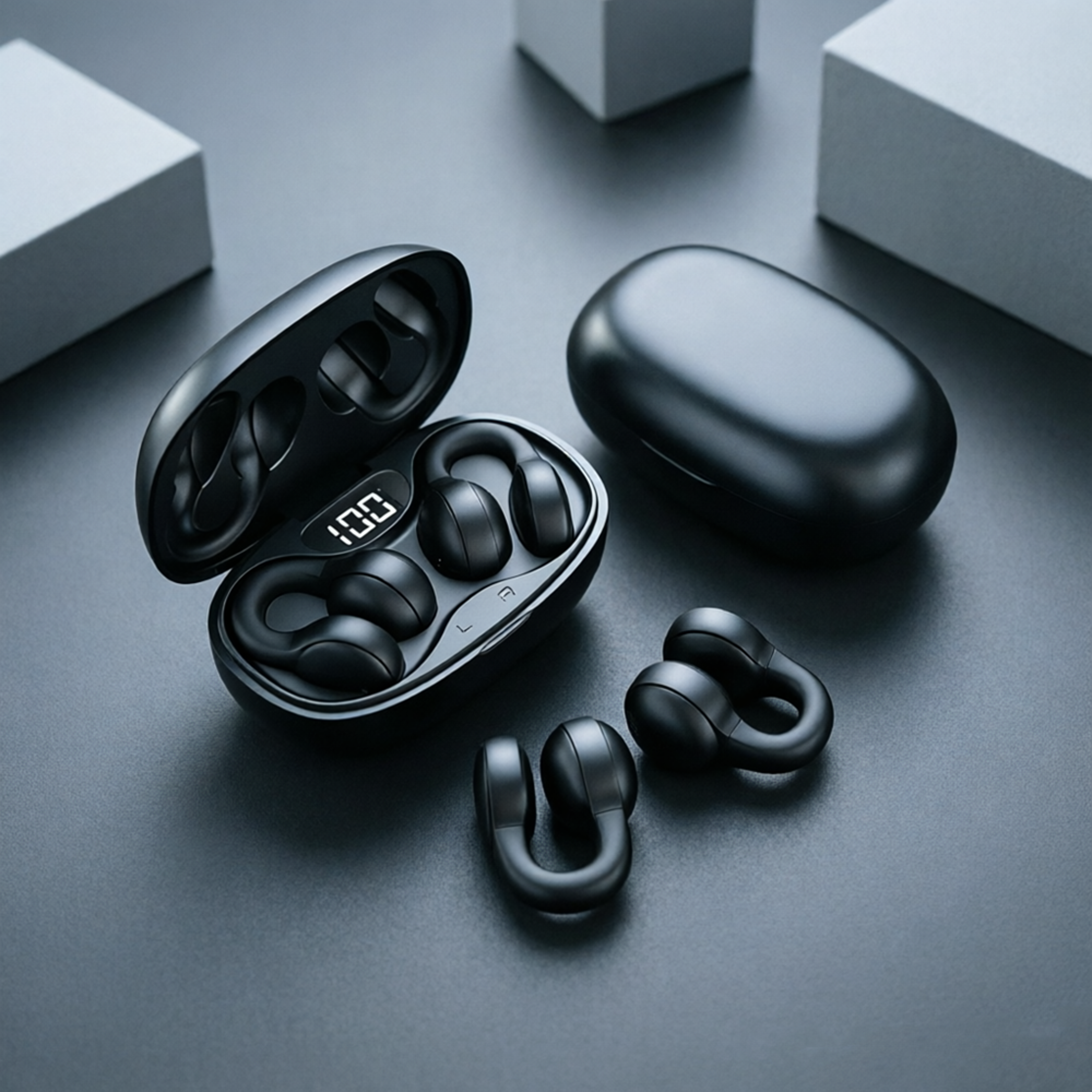 Wireless Bluetooth Earphones with Charging Case Digital Display and Active Noise Cancellation – view 1