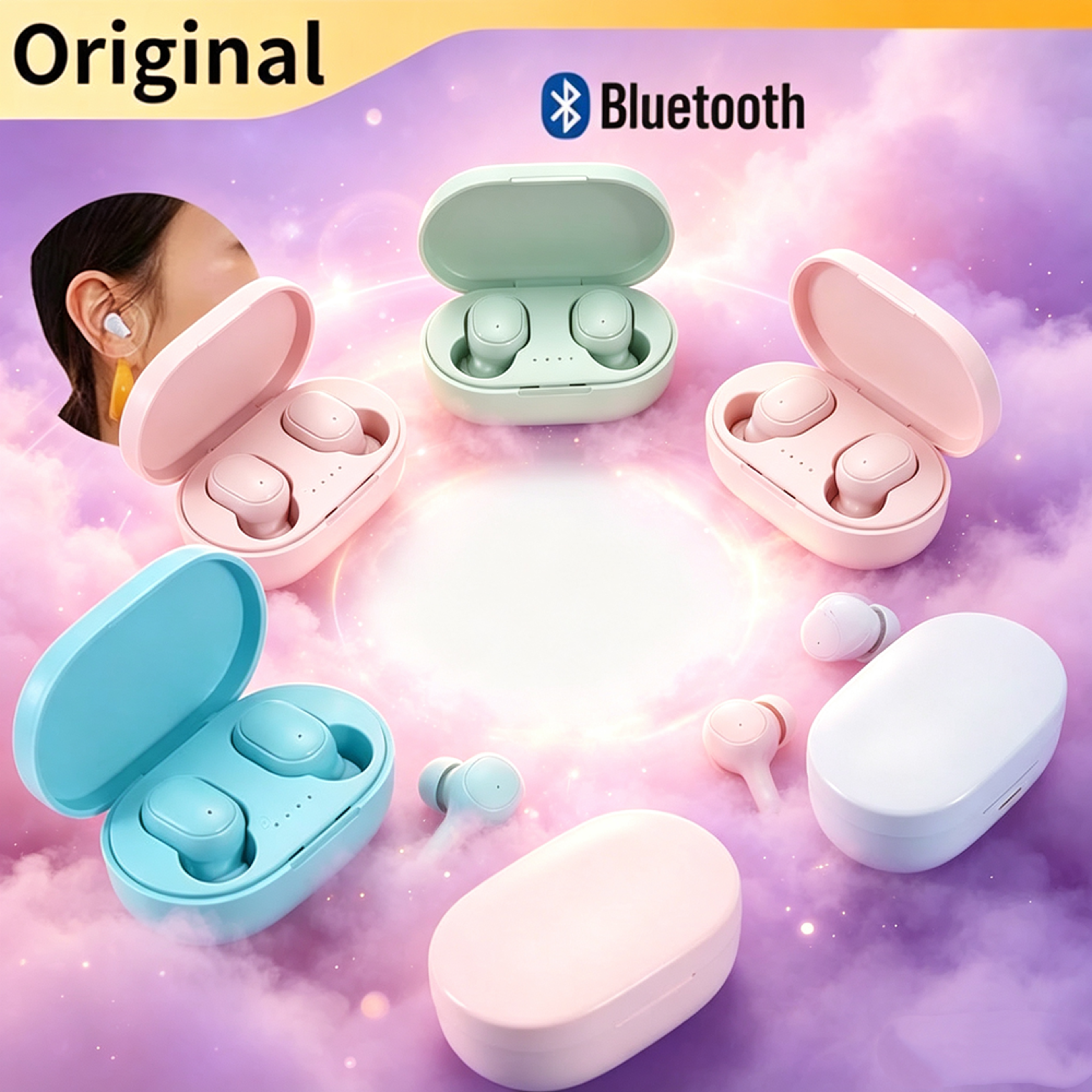 Wireless Bluetooth Headset with Boom Microphone Active Noise Cancelling In Ear Earbuds – view 2