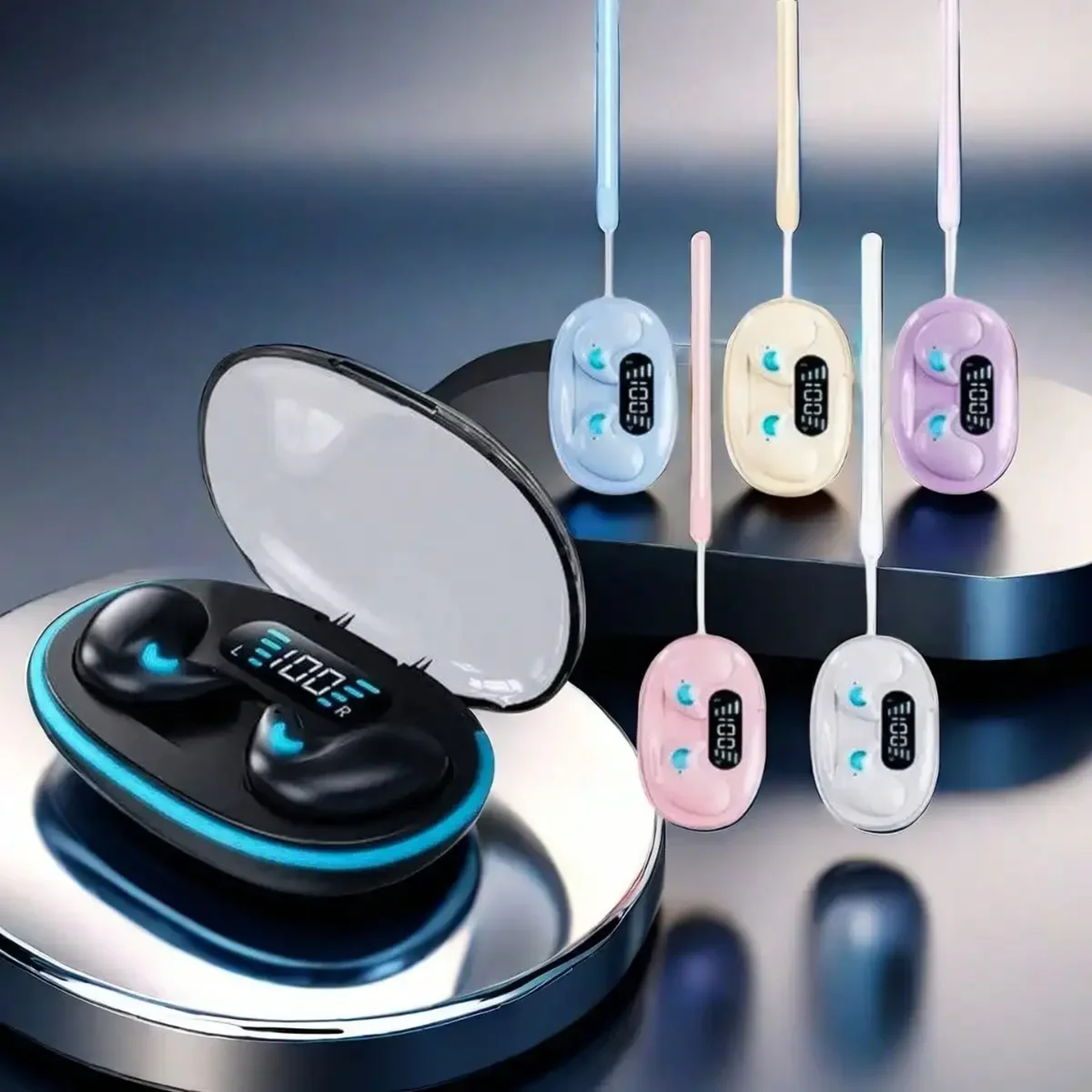 TWS Wireless Headphones Bluetooth Active Noise Cancelling Semi Open In Ear Earphones – view 3