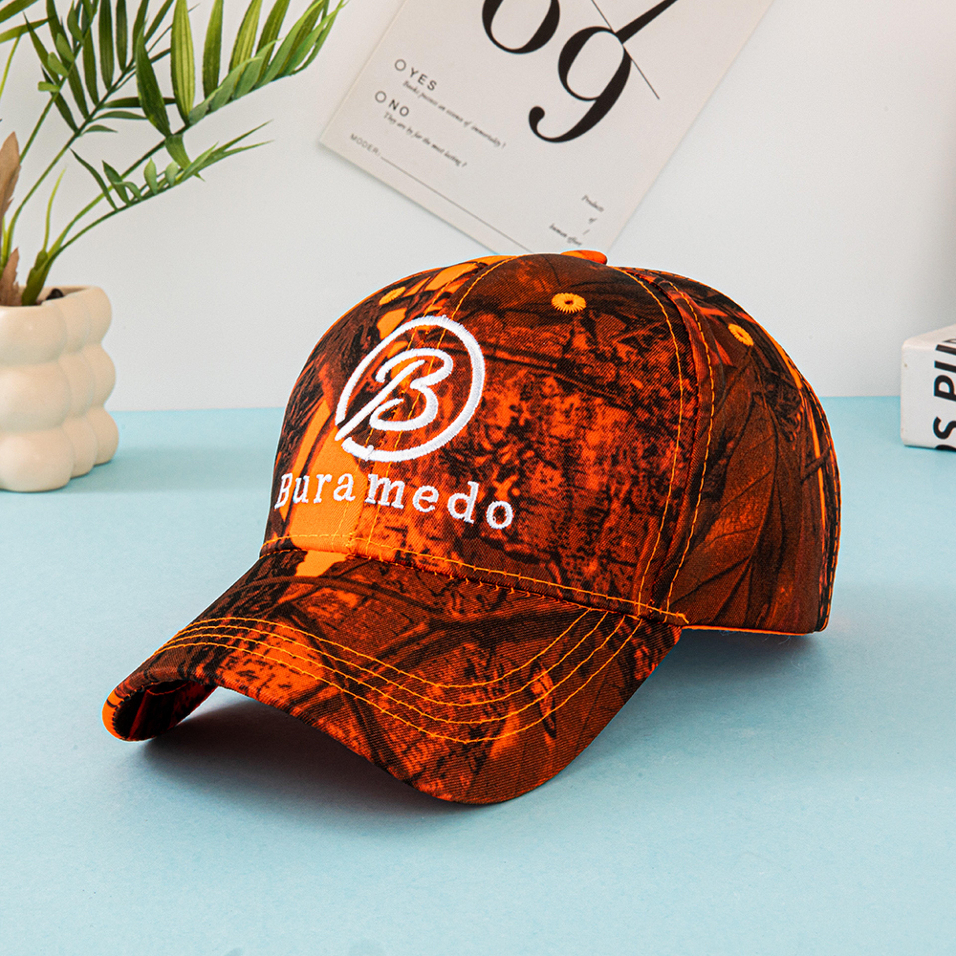 Flame Embroidery Cap Adjustable Cotton Fire Pattern Dad Hat 8
