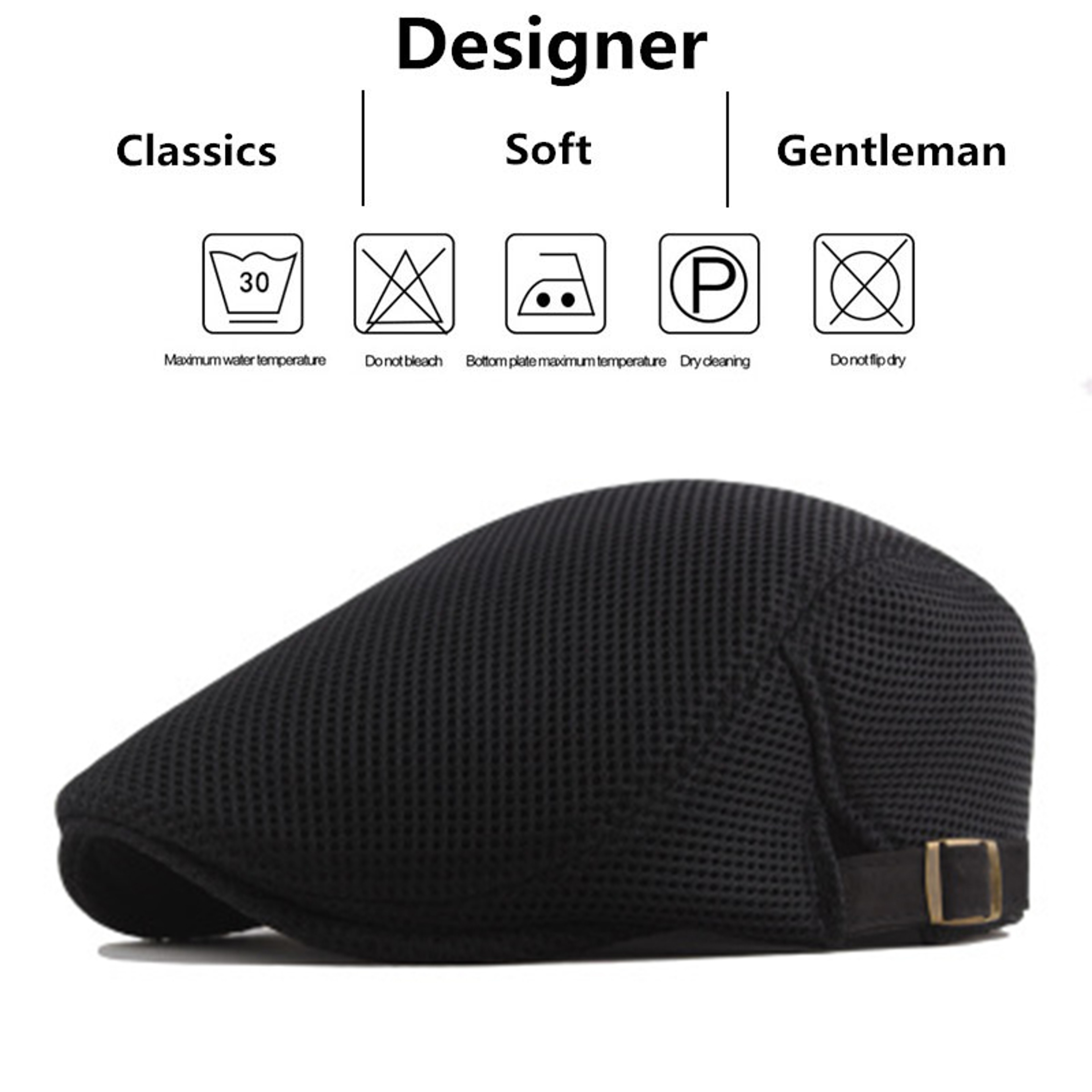Adjustable Mesh Newsboy Cap Breathable Summer Flat Beret Hat 1