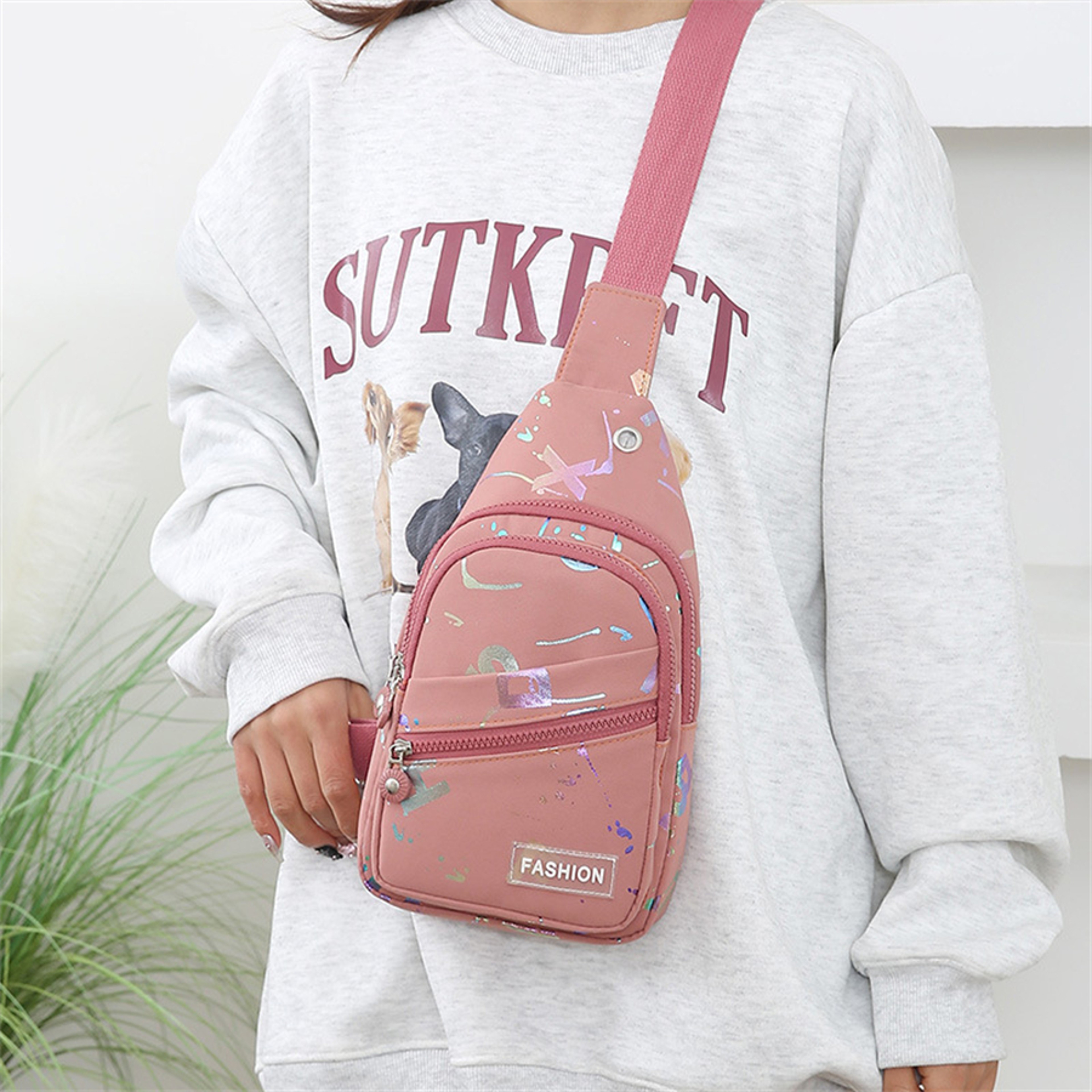 Nylon Chest Bag Casual Crossbody Small Sling Backpack Daypack 2