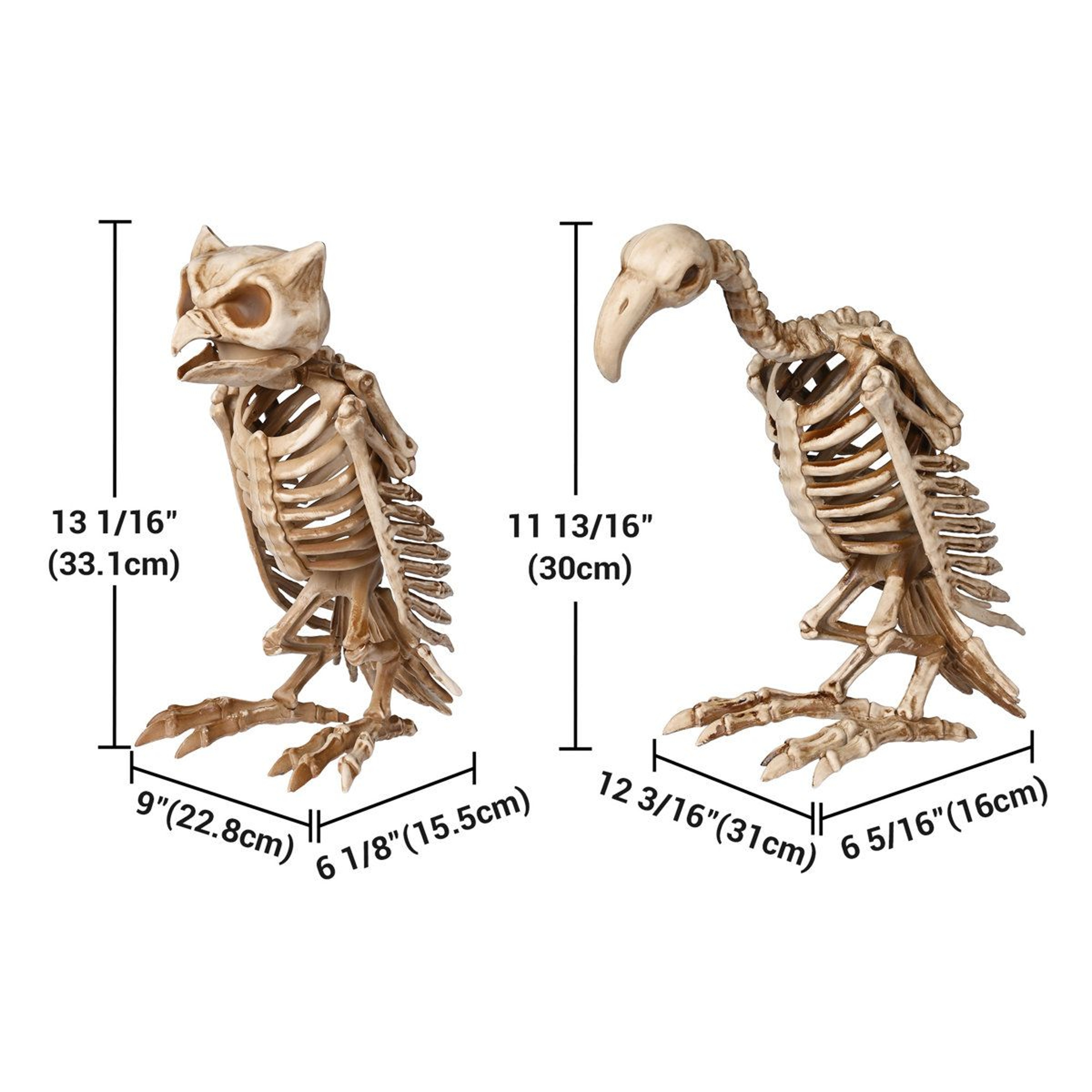 Halloween Vulture And Owl Skeleton Decorations Plastic Bird Figurines For Indoor And Outdoor Displa 5